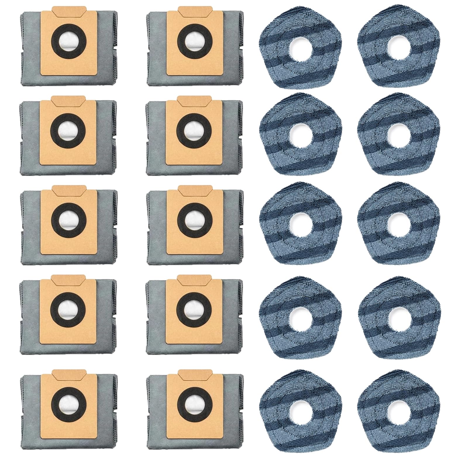 Pymin 20-Piece Vacuum Accessory Kit for Eufy X10 Pro Omni Robot Cleaner - Includes 10 Washable Mop Pads & 10 Vacuum Bags | Replacement Parts for Smart Home Cleaning | Perfect for Hardwood Floors & Pet Hair Removal