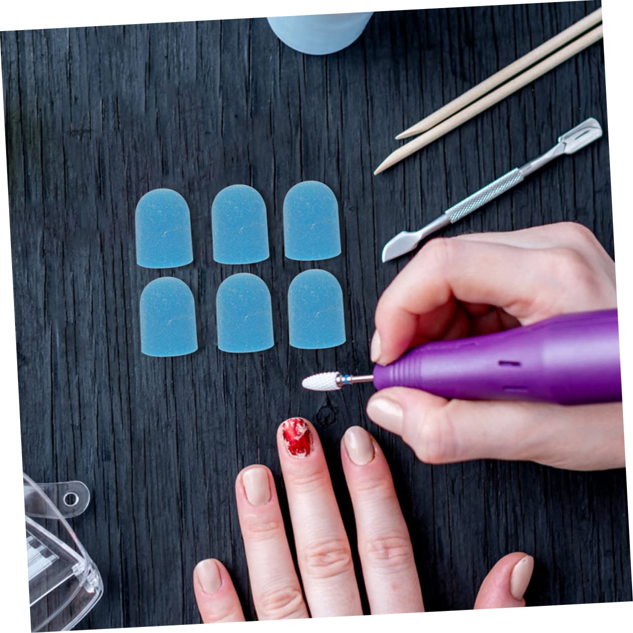 Beautifu Safe & Skin-Friendly Nail Sanding Caps for Electric Nail Drill - Professional Cuticle Drill Bits for Manicure & Pedicure - Perfect for Salon, Home Use & DIY Nail Care