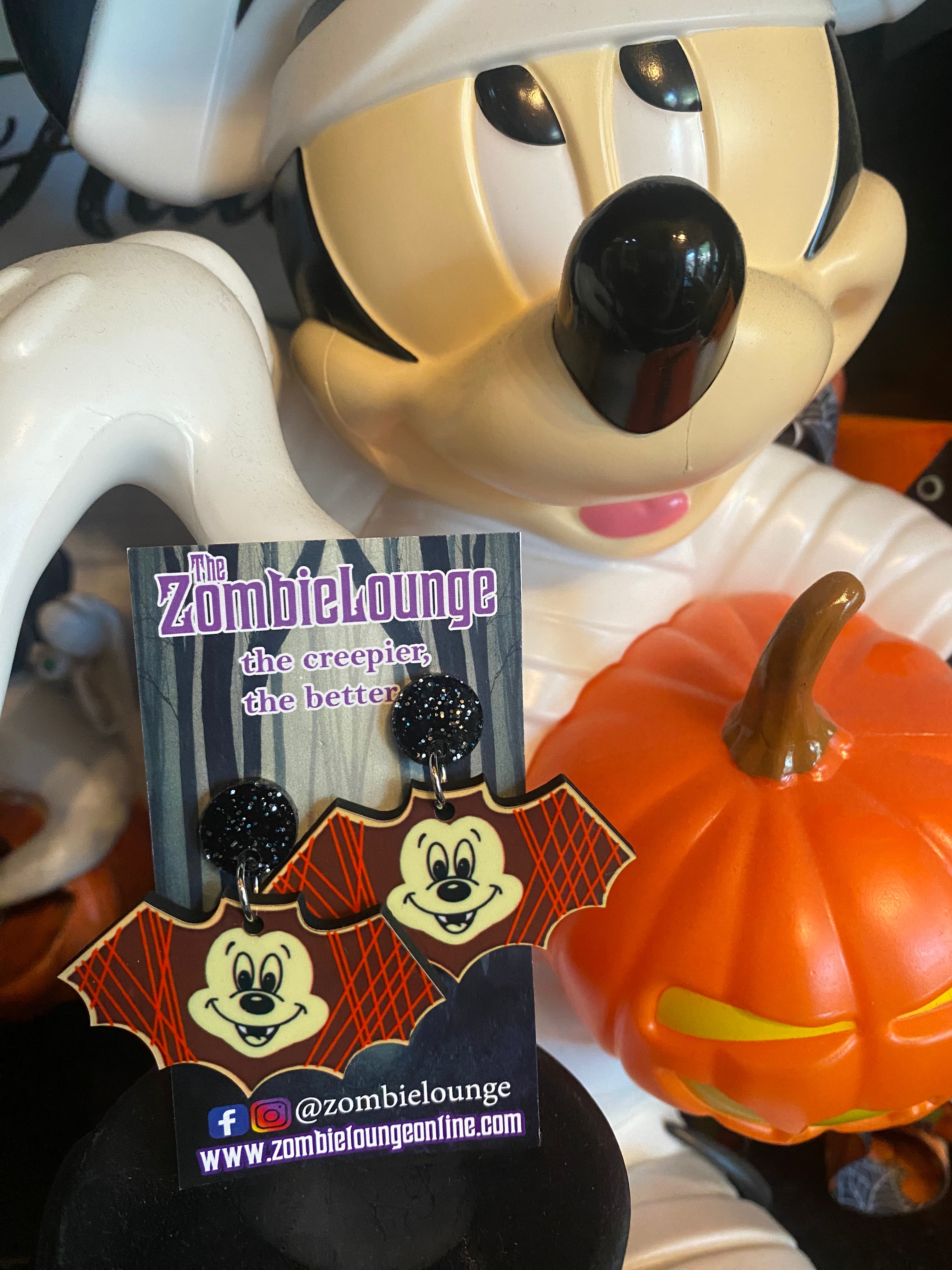 Vampire Bat Cookie Earrings - Halloween Gothic Jewelry for Women, Cute Bat-Shaped Cookie Dangle Earrings - Perfect for Halloween Parties, Cosplay & Gothic Fashion