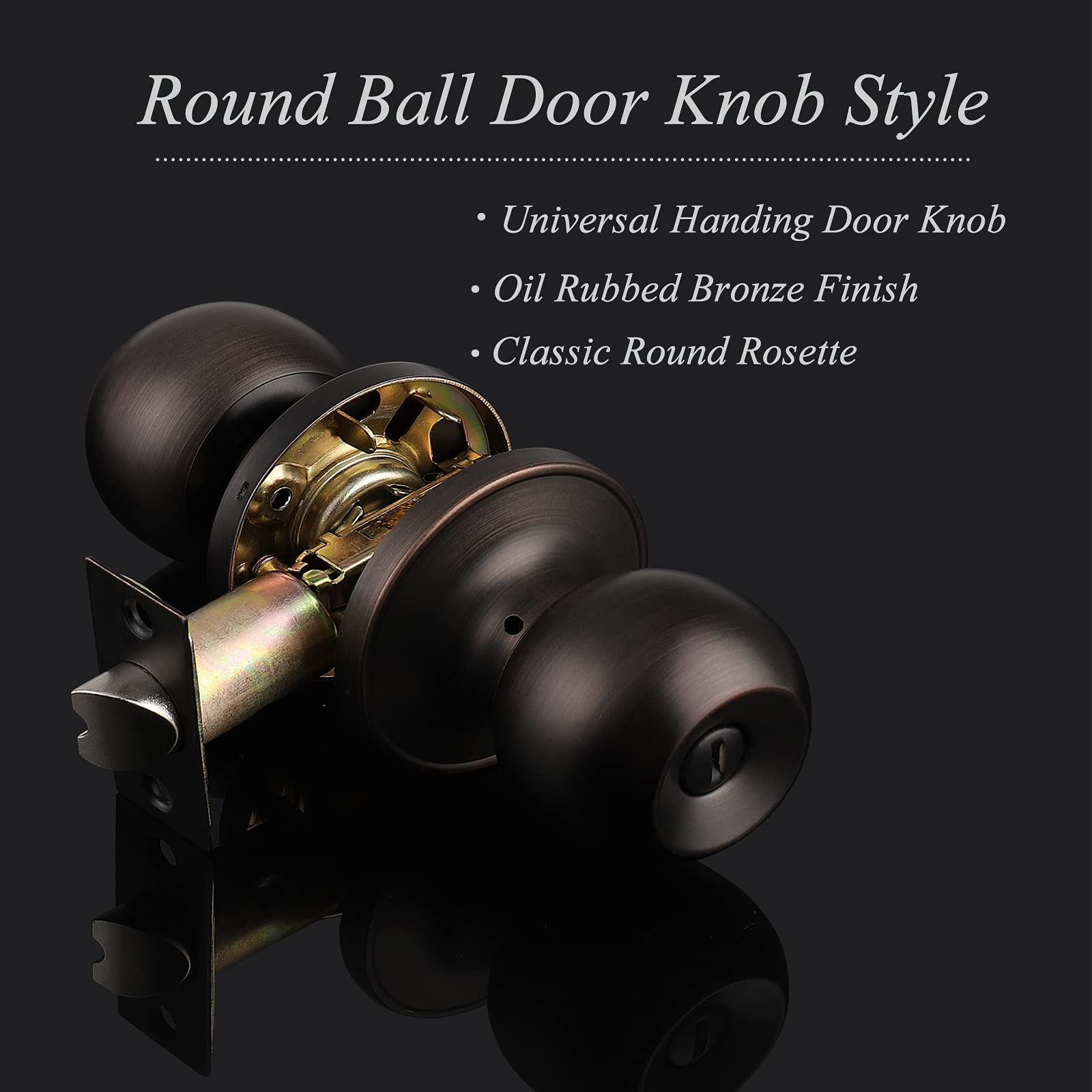 Probrico 8 Pack Oil Rubbed Bronze Interior Door Knobs with Privacy Lock - Bedroom & Bathroom Door Handles for Standard Doors - Perfect for Home, Office, and Rental Properties