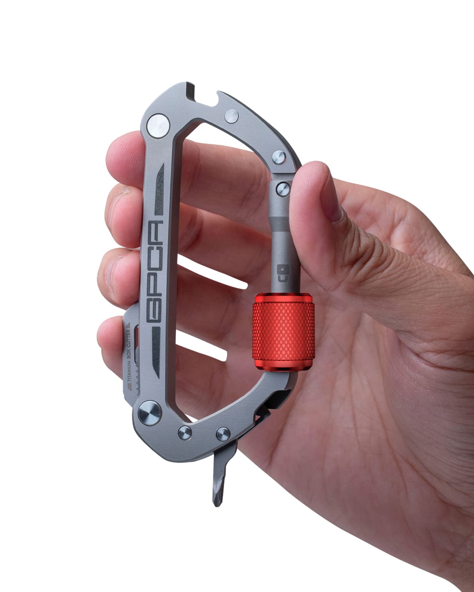 GPCA Carabiner Keychain Clip - Heavy Duty Key Organizer & Key Ring Holder with Bottle Opener | Multi-Tool EDC Gear for Outdoor, Camping, Hiking & Everyday Carry