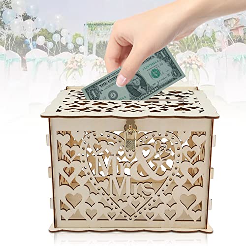 Elegant Wedding Card Box with Lock & Key - DIY Money Gift Holder for Weddings, Anniversaries & Special Events | Perfect for Reception Decor & Gift Collection