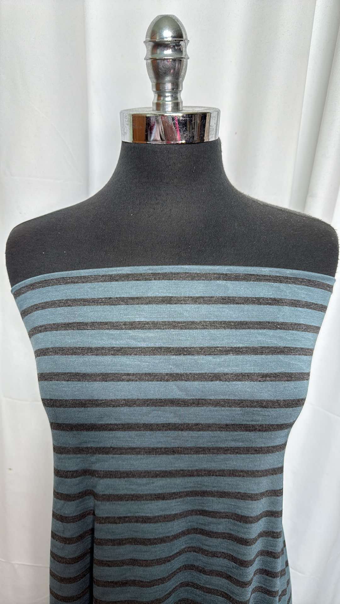 Premium Teal Stripe Bamboo Spandex Fabric - 4 Yard Cut - Soft & Stretchy Material for DIY Clothing, Activewear & Home Decor Projects