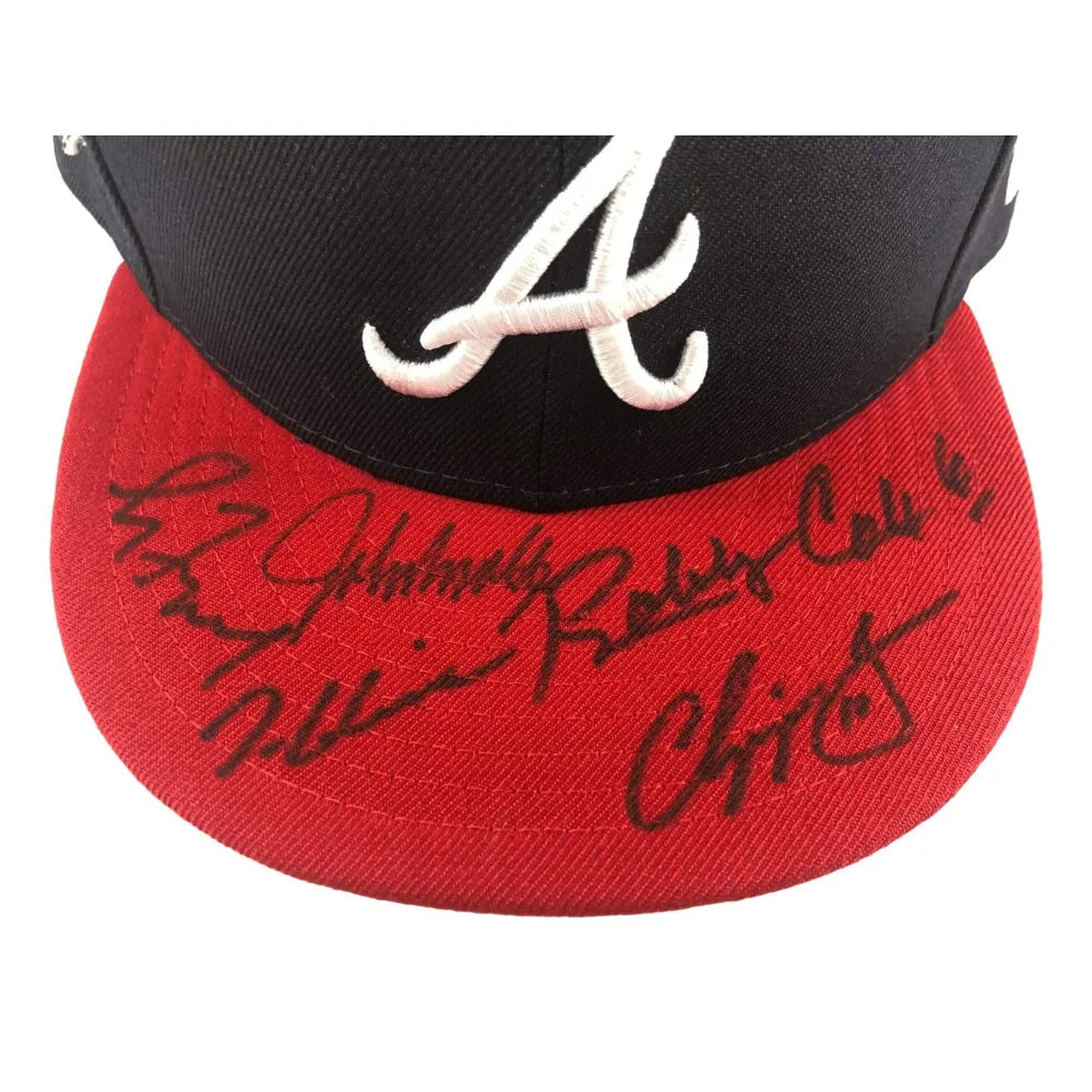 1995 Atlanta Braves Autographed Baseball Hat - Maddux, Glavine, Smoltz, Cox & Jones Hand Signed with JSA COA | Collectible Sports Memorabilia for Fans & Display