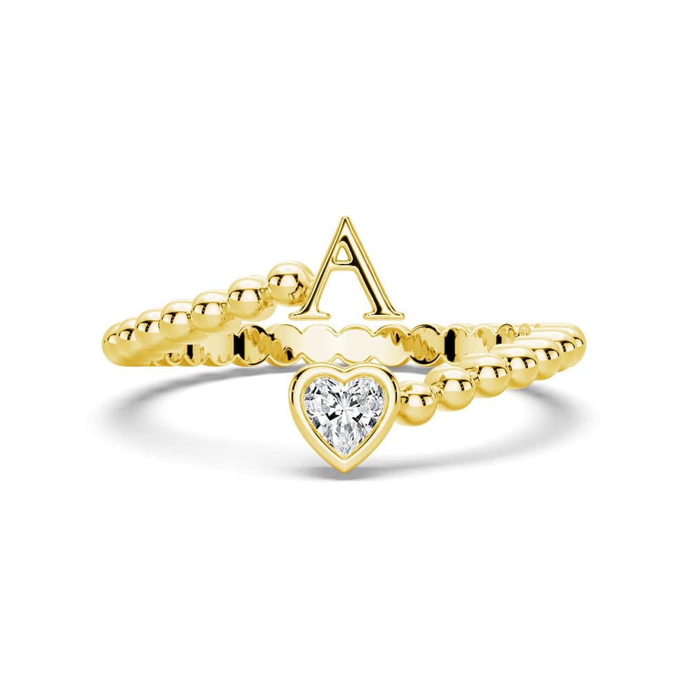 Lab Grown Diamond Personalized Initial Promise Ring for Women - Custom Engraved 14K Gold/White Gold Name Letter Ring - Perfect for Anniversaries, Engagements & Special Occasions