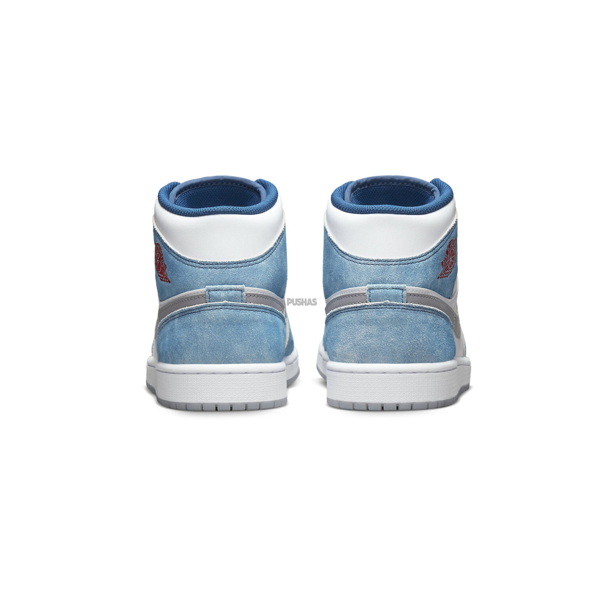 Air Jordan 1 Mid 'French Blue Fire Red' Basketball Shoes (2022) - Men's Retro Sneakers for Casual Wear & Street Style Fashion