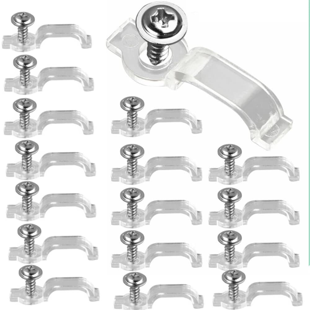 100-Pack Clear Cable Clips for LED Strip Lights - Strong Adhesive Wire Organizers for Home, Kitchen, Bedroom & Party Decor - Perfect for TV Backlighting, Under Cabinet Lighting & Event Setup