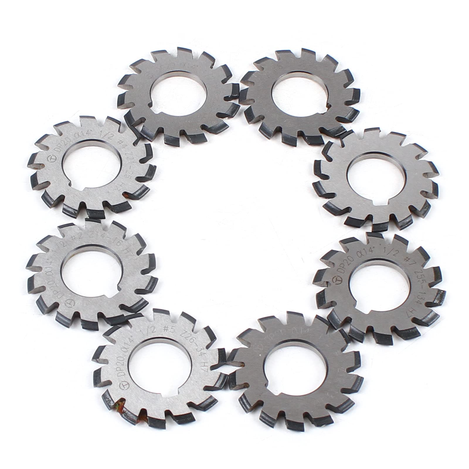8 Pcs DP12/DP20 Involute Gear Cutter Set - 22mm Angle Gear Mill Cutter for Milling Machine - Perfect for Gear Cutting, Repair & DIY Metalworking Projects