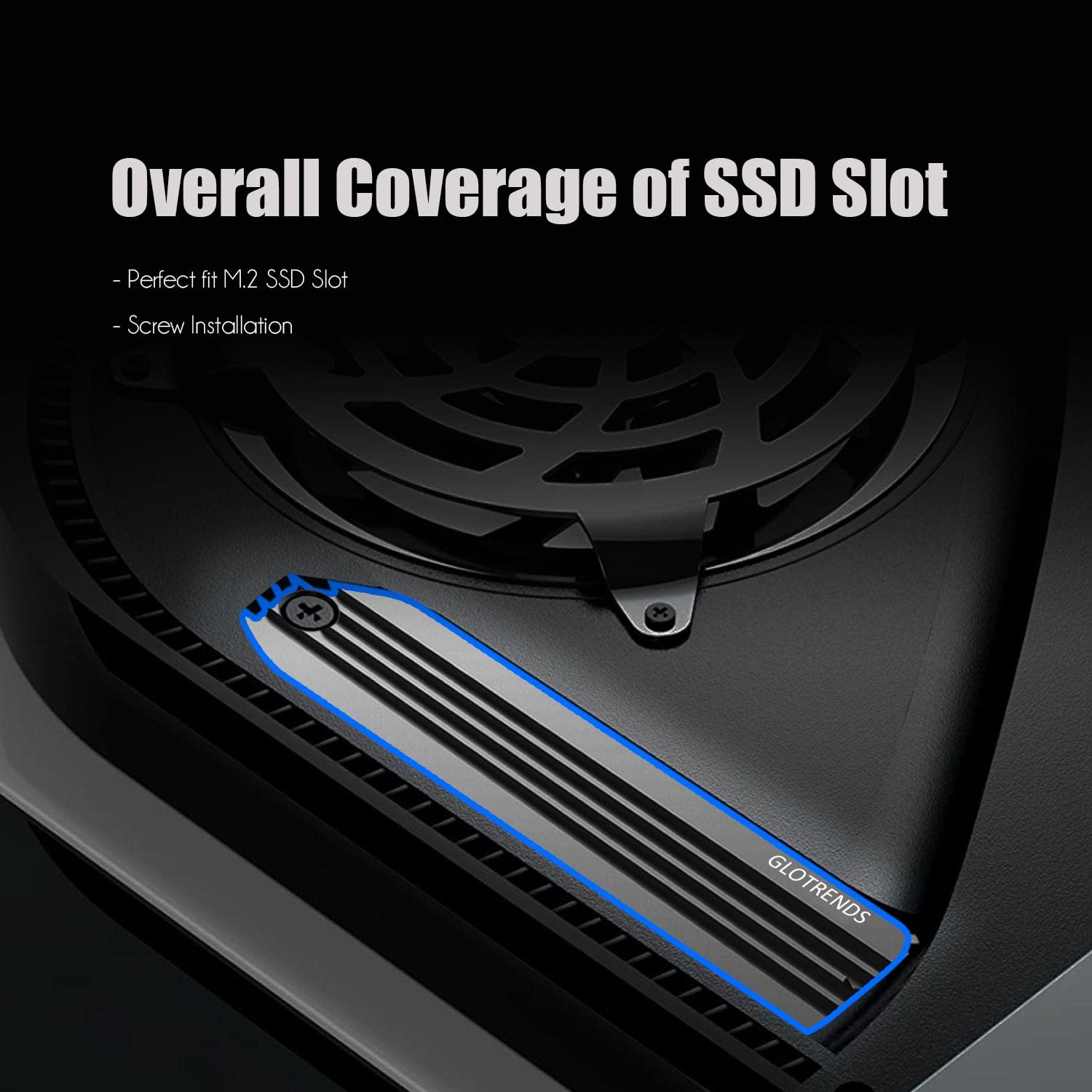GLOTRENDS PS5 SSD Heatsink with Copper Heat Pipe & Installation Screws - High-Performance Cooling for PS5 Digital & Disc Edition (Gaming, Streaming, Fast Loading)