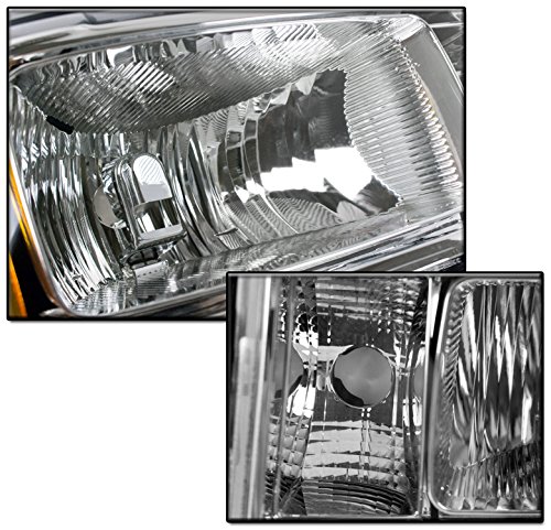 2007-2013 GMC Sierra Pickup Truck Chrome Headlight Assembly Replacement - High Performance LED Headlights for Improved Night Visibility - Perfect for Off-Roading & Daily Commuting