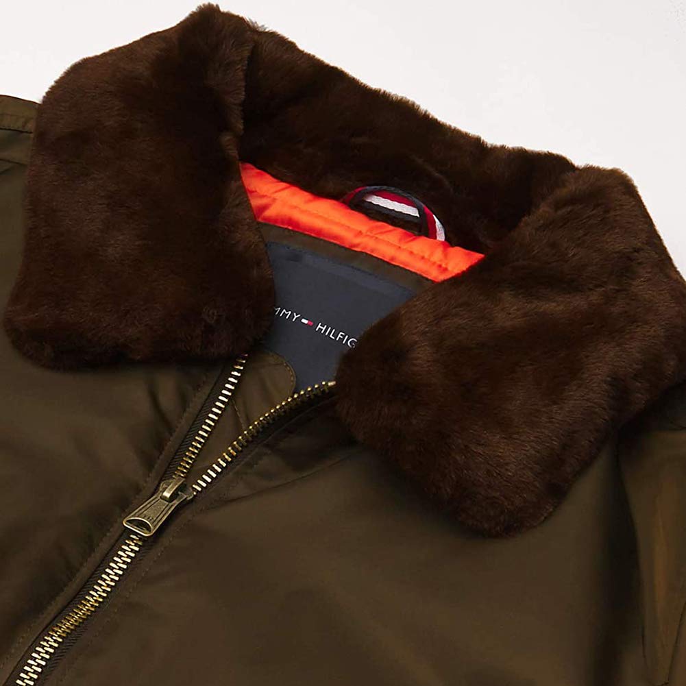 Tommy Hilfiger Men's Removable Pile Collar Officer Jacket - Classic Laydown Design for Business Casual & Winter Outfits