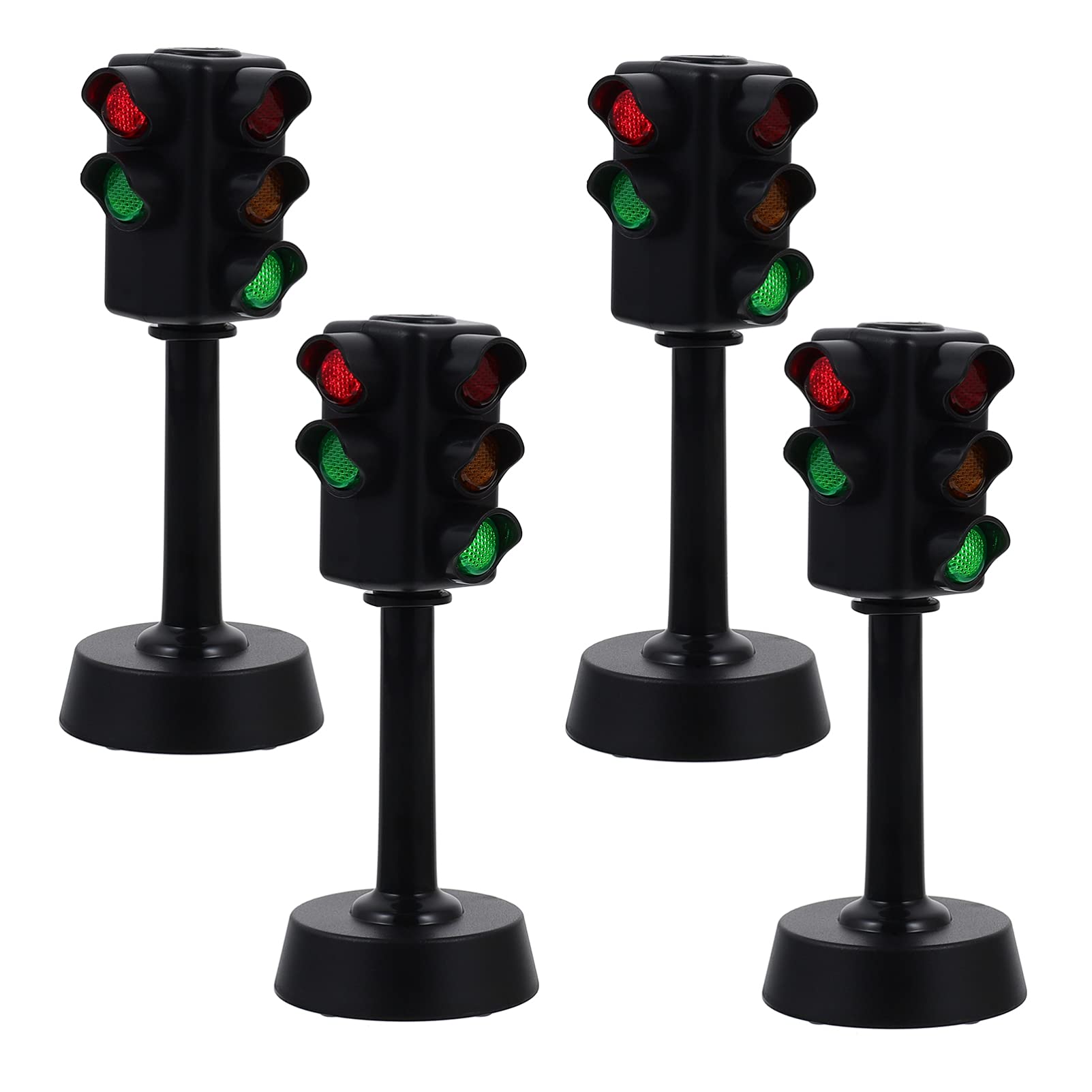 Balacoo 4-Piece Kids Traffic Light Toy Set - Educational Stoplight & Crosswalk Model for Early Learning - Perfect for Road Safety Play, Classroom Activities & Pretend Play Scenarios