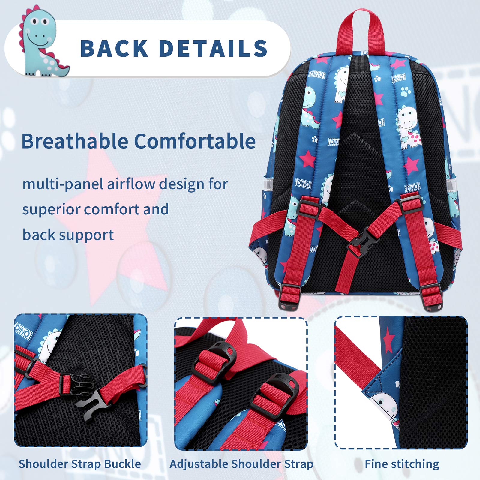 MyGreen Toddler Backpack for Boys & Girls - Adjustable Chest Strap - Lightweight School Backpack for Preschool, Daycare & Travel
