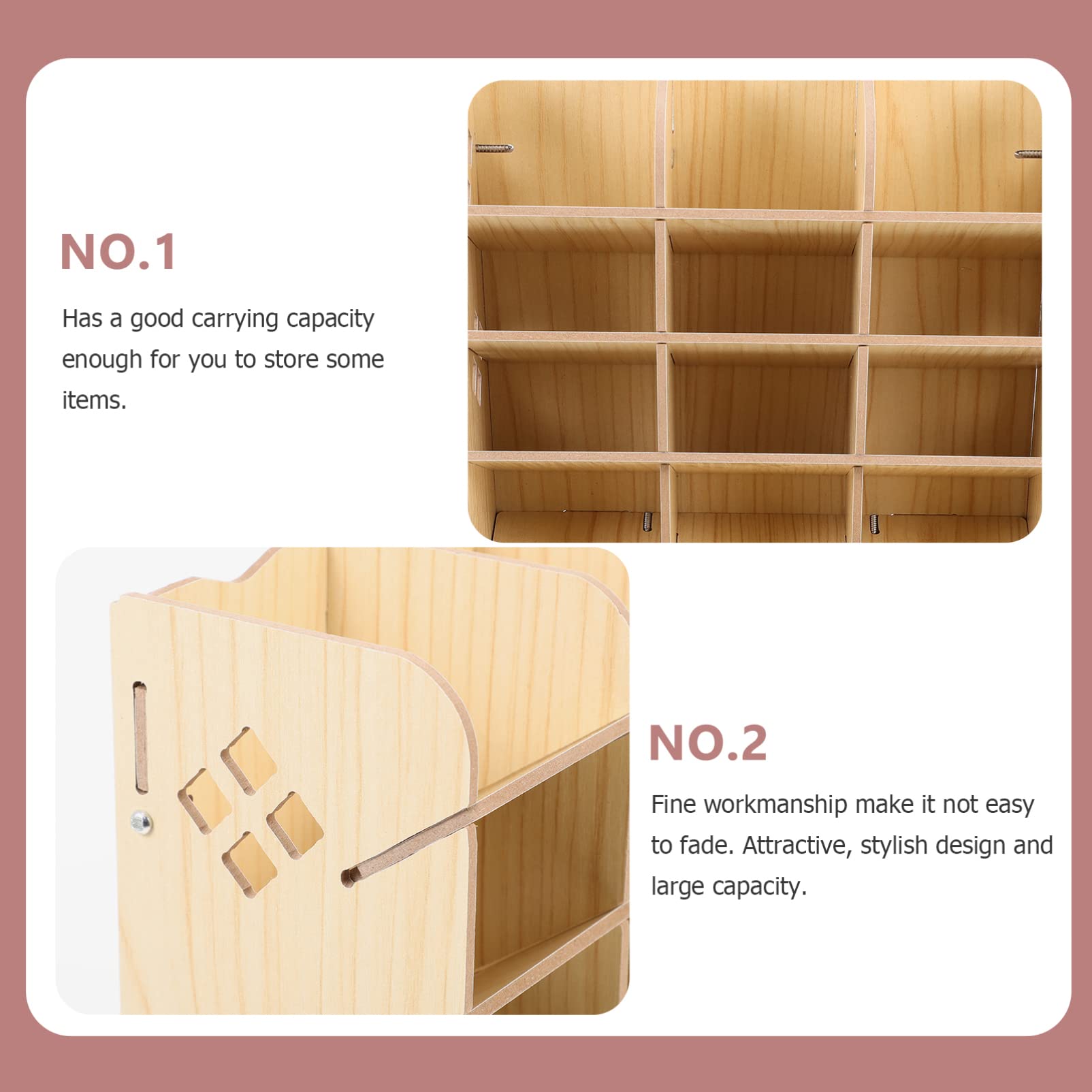 ibasenice Wooden Desktop Organizer - Multi-Purpose Phone Stand & Pen Holder with Storage Compartments | Perfect for Office, Home Desk, and School Stationery Organization