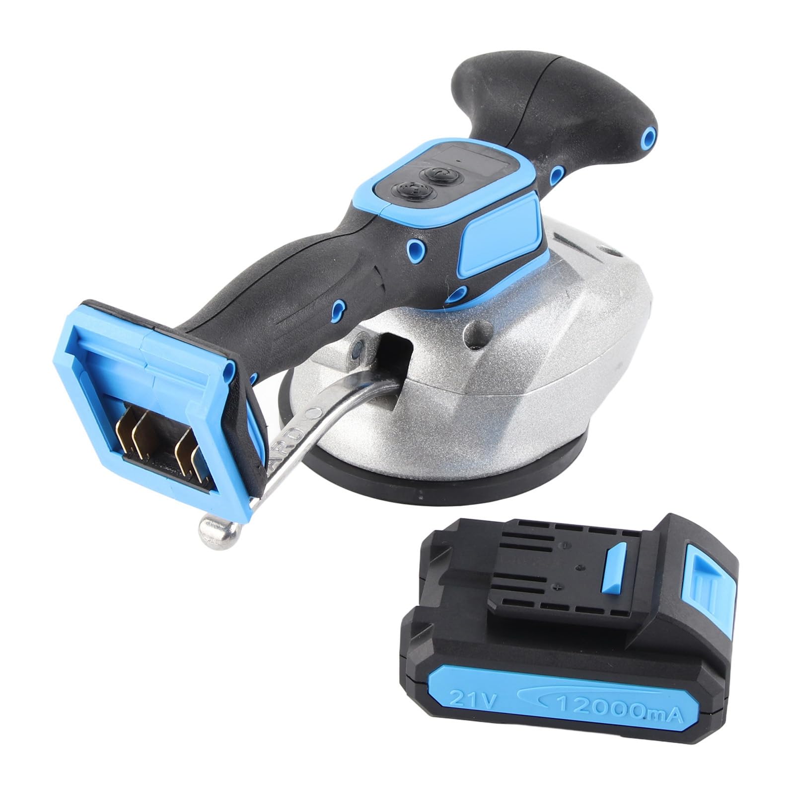 **12cm Suction Cup Tile Vibration Tool - 6-Speed Adjustable Handheld Tile Tiling Machine 13000RPM with 21V 12000mAh Battery (US Plug 100-240V) - Perfect for DIY Tile Installation, Renovation & Home Improvement Projects**
