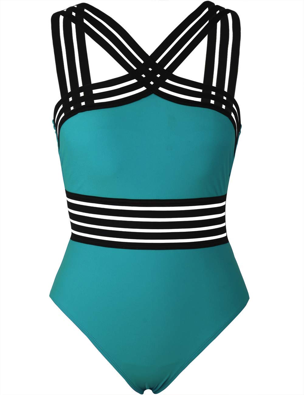 RRHSS Girls Solid One Piece Swimwear - Front Crossover Design Hollow Bathing Suits for Kids | Perfect for Beach, Pool, Summer Vacation & Water Play