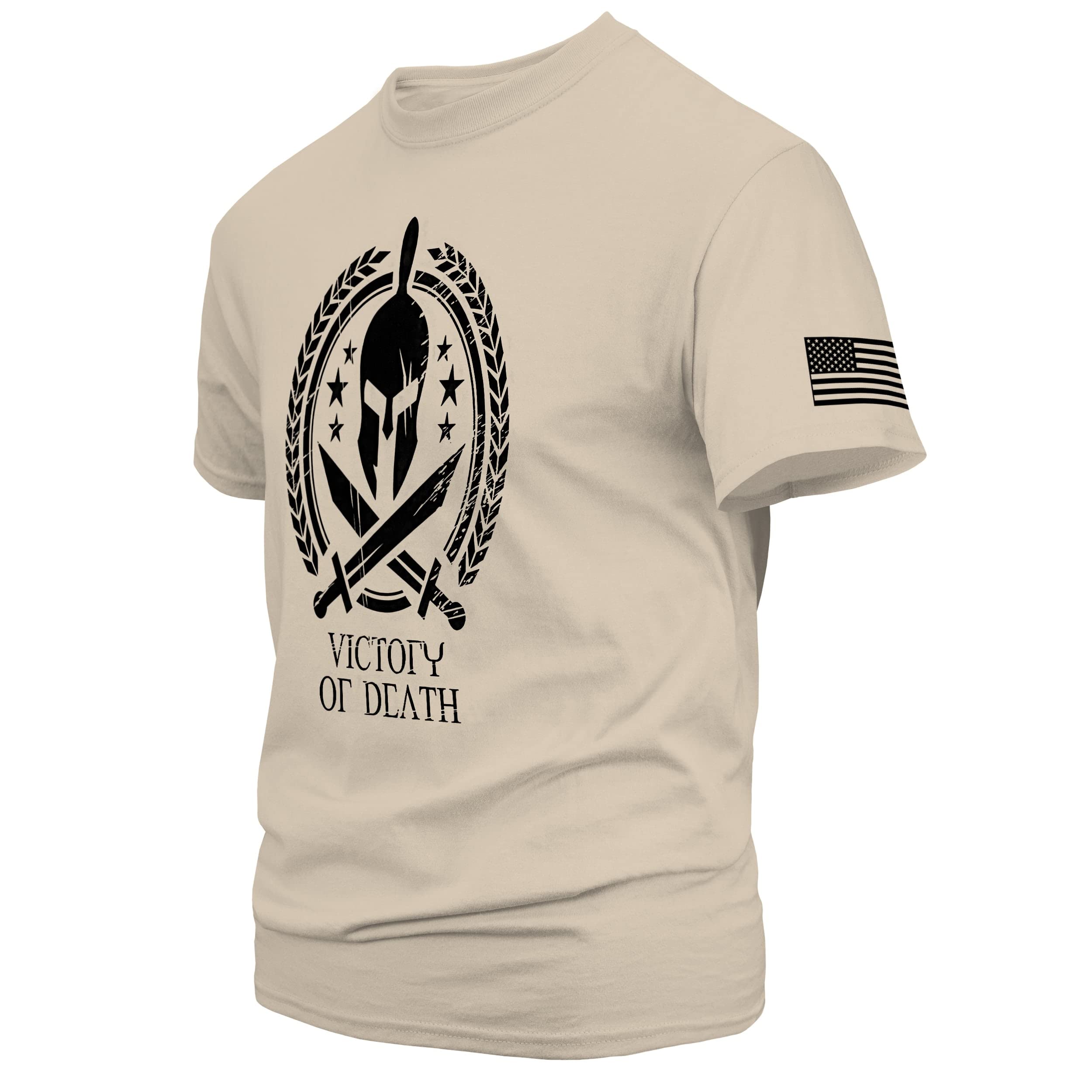 Dion Wear Men's Graphic T-Shirts - Spartan Warrior Short Sleeve Cotton Tee for Casual Wear, Gym, and Street Style Fashion