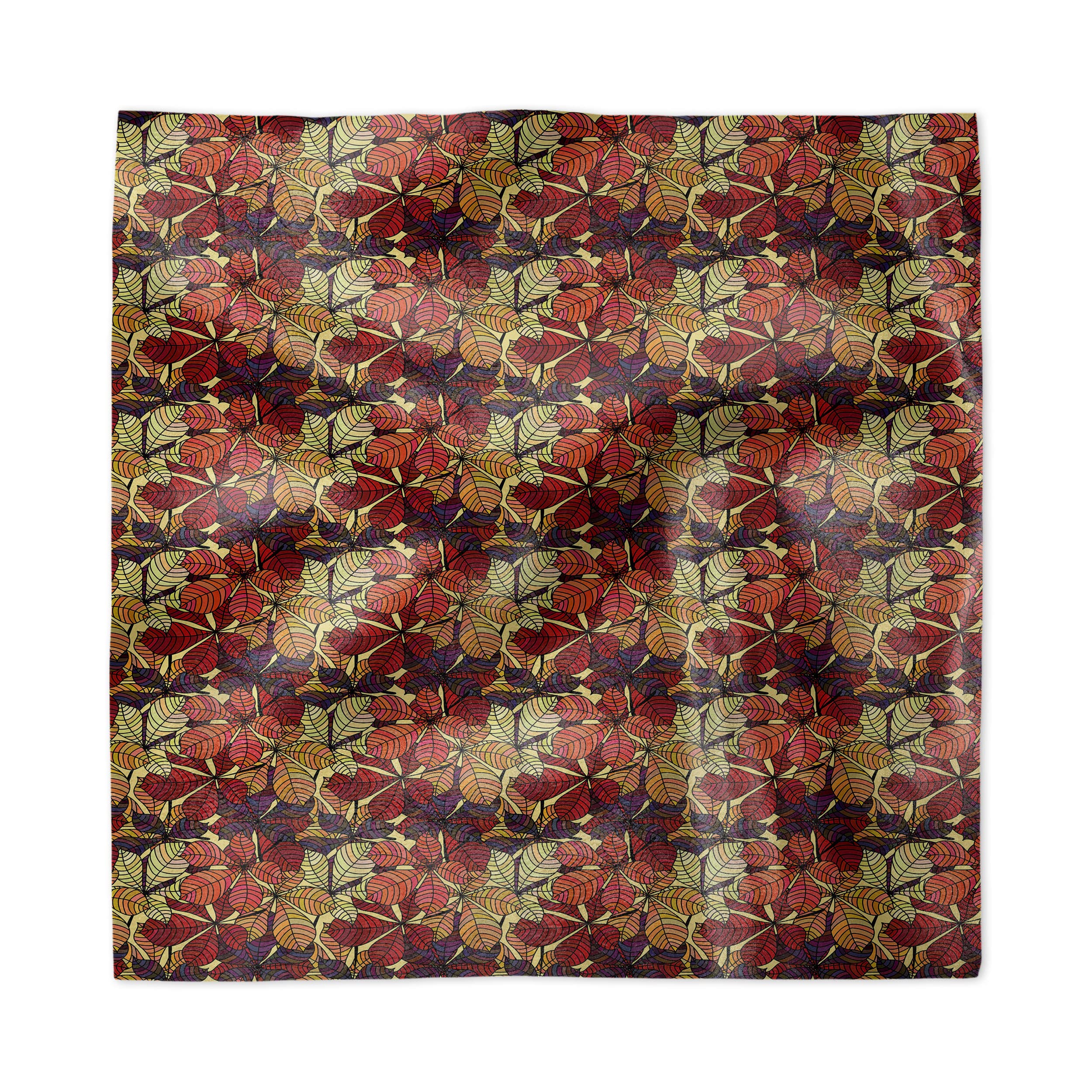 Ambesonne 4-Pack Fall Leaves Satin Napkins Set - 12