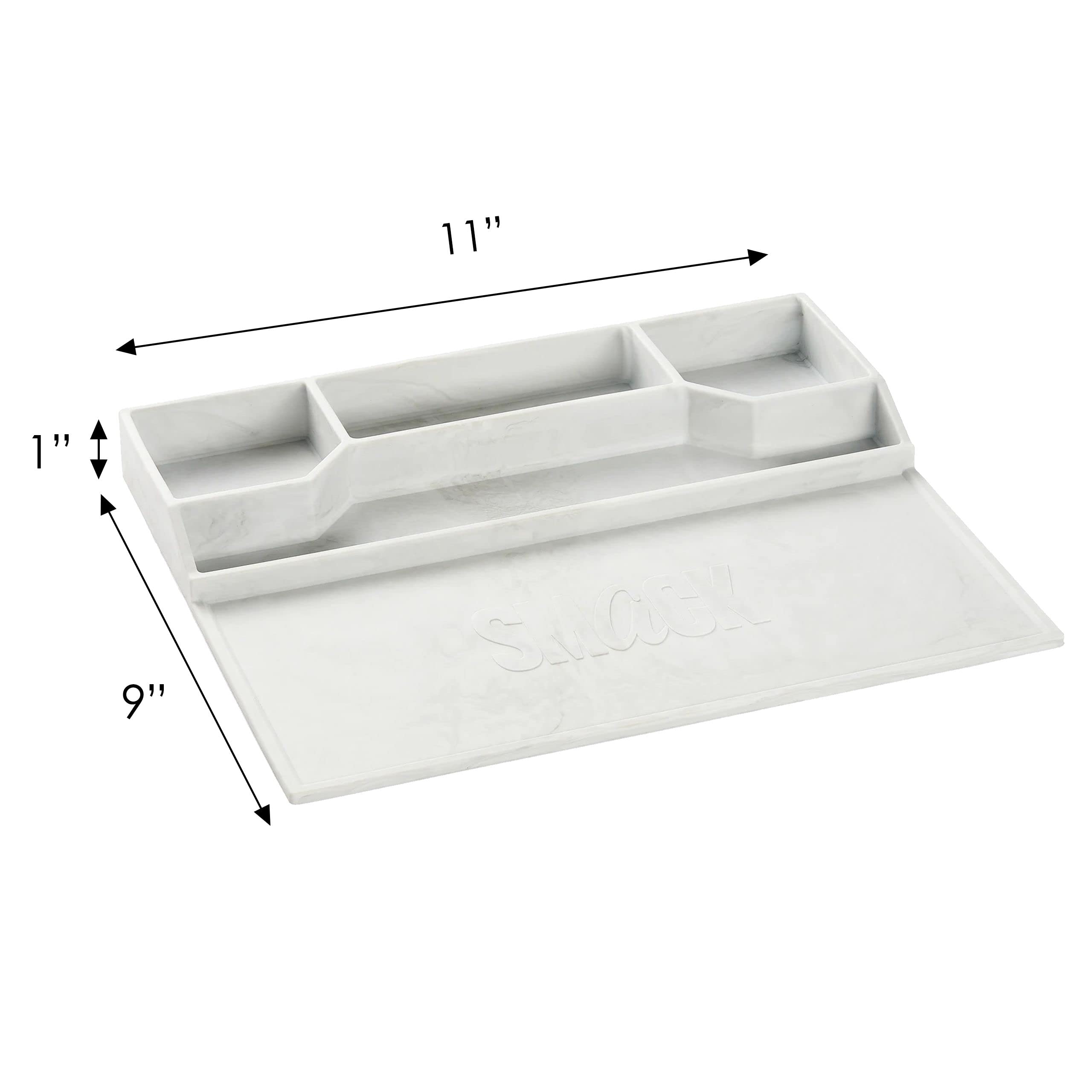 Marble Makeup Organizer Tray - Beauty Products & Tools Storage for Vanity, Bathroom, and Travel - Keep Essentials Neat & Within Reach