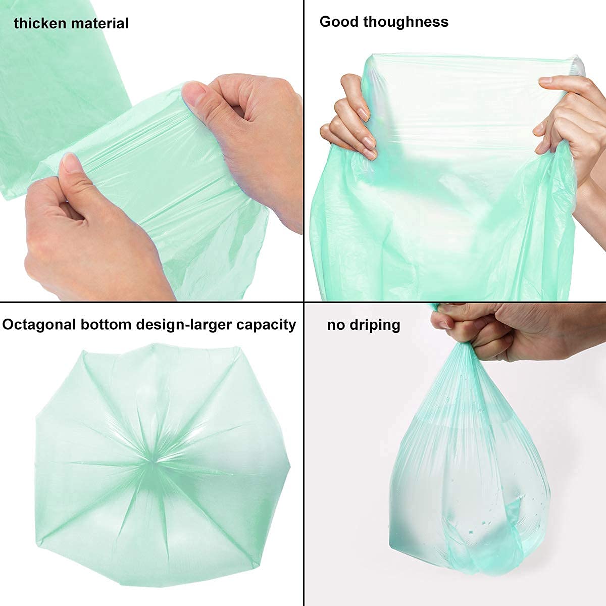 AYOTEE 75-Count 1.2 Gallon Mini Compostable Trash Bags - Eco-Friendly Small Garbage Can Liners for Bathroom, Office & Kitchen Waste Baskets (4.5-5 Liter, Green) | Perfect for Home, Dorm & RV Use