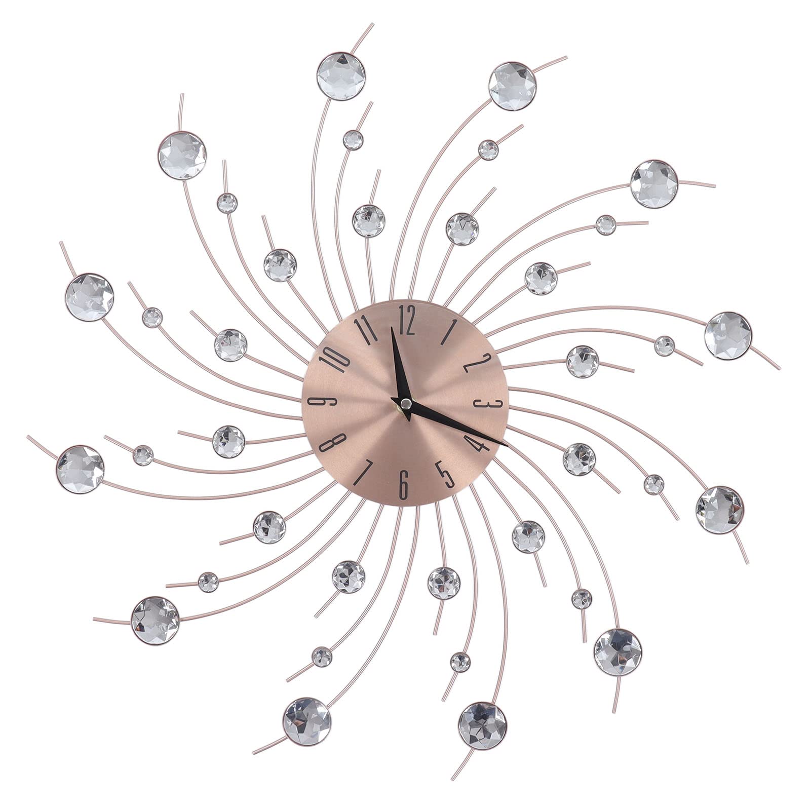Garosa Wrought Iron Wall Clock - Rustic European Style Roman Numeral Wall Clock with Diamond Accents for Living Room, Bedroom, Office & Home Decor | Perfect for Farmhouse, Vintage & Industrial Interior Design