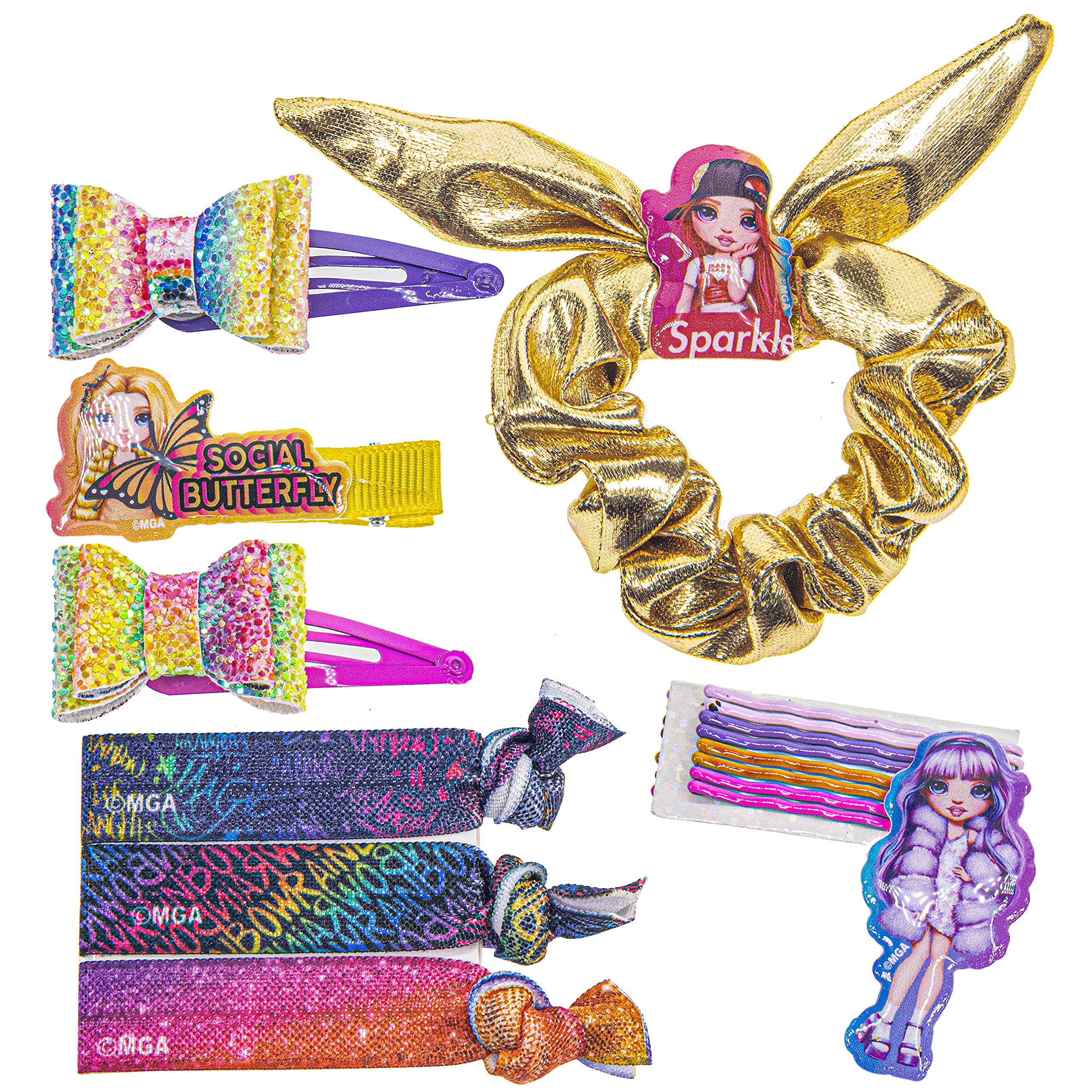 Rainbow High Backpack Cosmetic Makeup Gift Set with Hair Accessories & Clear PVC Backpack for Girls Ages 3+ | Perfect for Birthday Parties, Sleepovers, School, Travel & Makeup Play