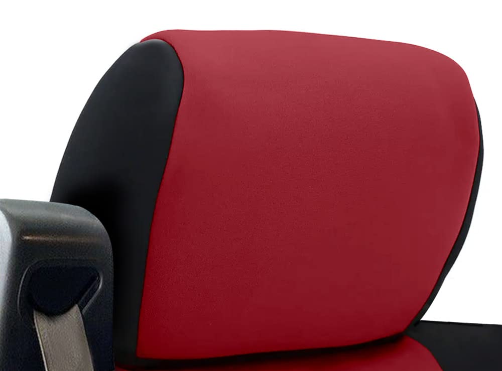 Custom Fit Neoprene Seat Covers for 2004-2008 Ford F150 Pickup Truck - Red Rose & Black Sides (Driver & Passenger) - Durable Protection & Comfort for Work & Road Trips