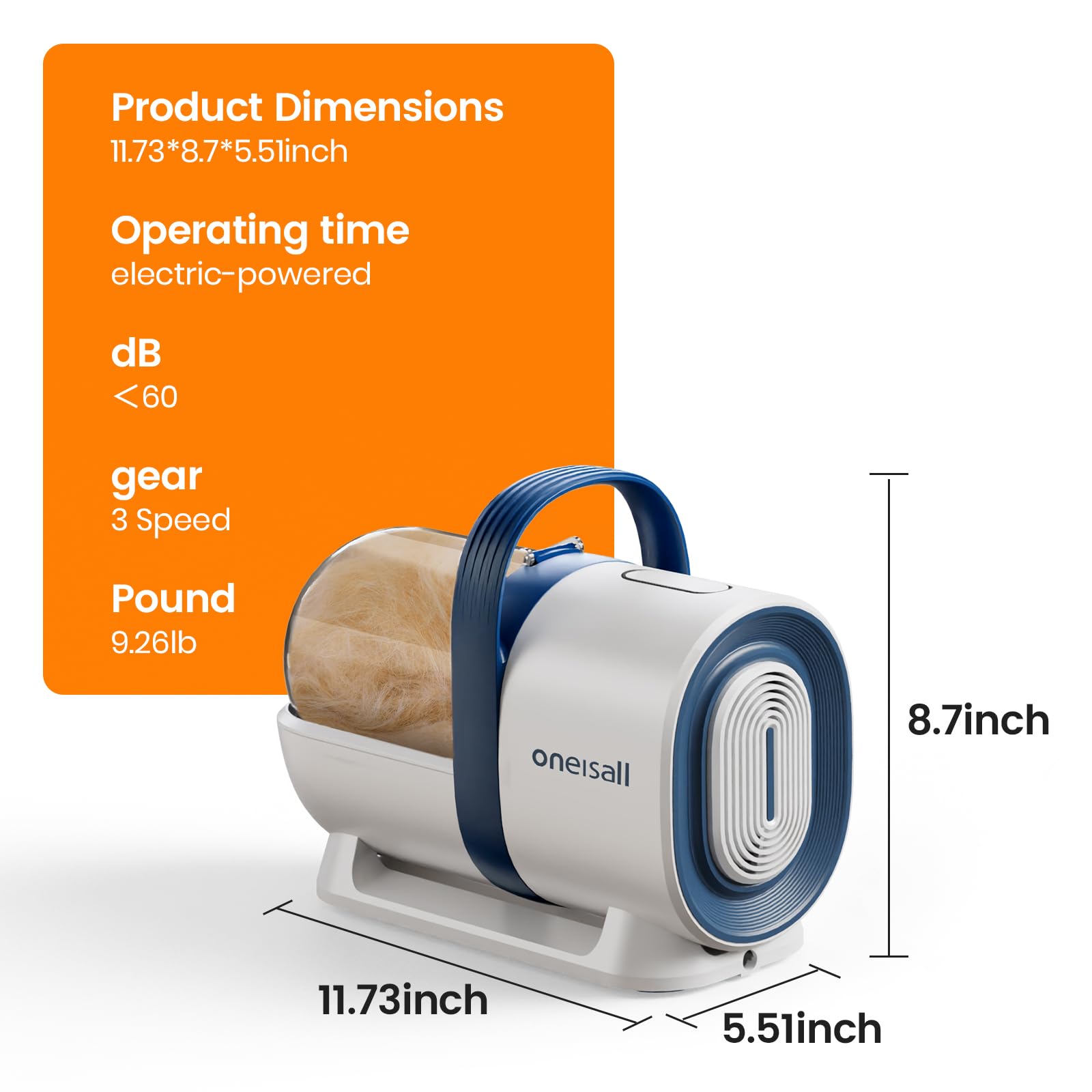 Oneisall Dog Grooming Kit with Vacuum - 12000Pa Powerful Suction Pet Hair Clippers, 99% Hair Removal with 7 Professional Tools for Shedding Control | Perfect for Home Pet Grooming & Shedding Season Care
