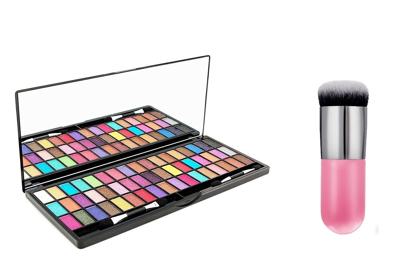 Khelni 51 Color Eyeshadow Palette - Waterproof & Long Lasting Makeup Set with Foundation/Blush Brush (Pink) | Perfect for Party, Wedding & Everyday Makeup Looks