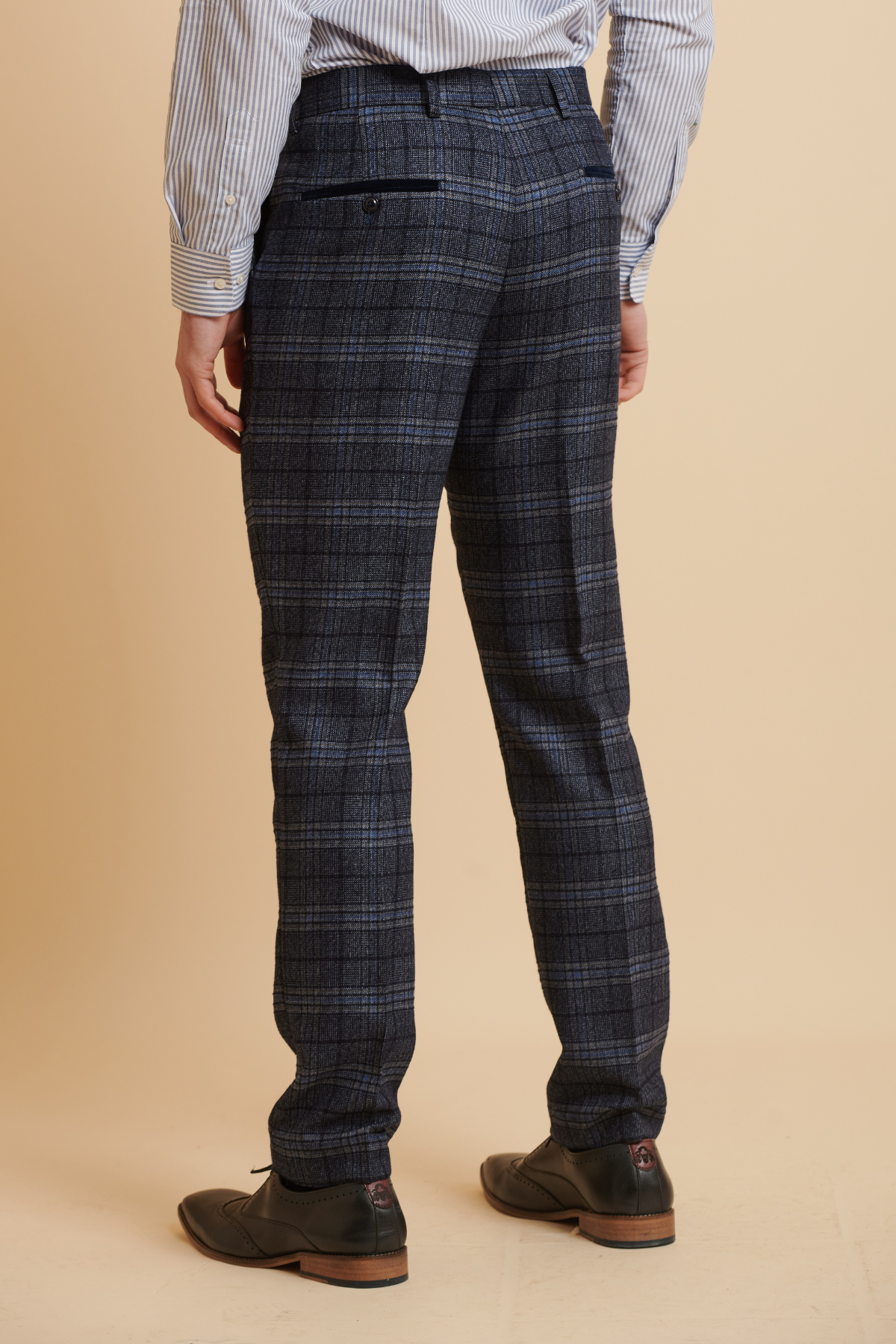 ANDY Blue Check Three Piece Suit for Men | Formal Business Attire | Perfect for Weddings, Office Meetings & Special Occasions
