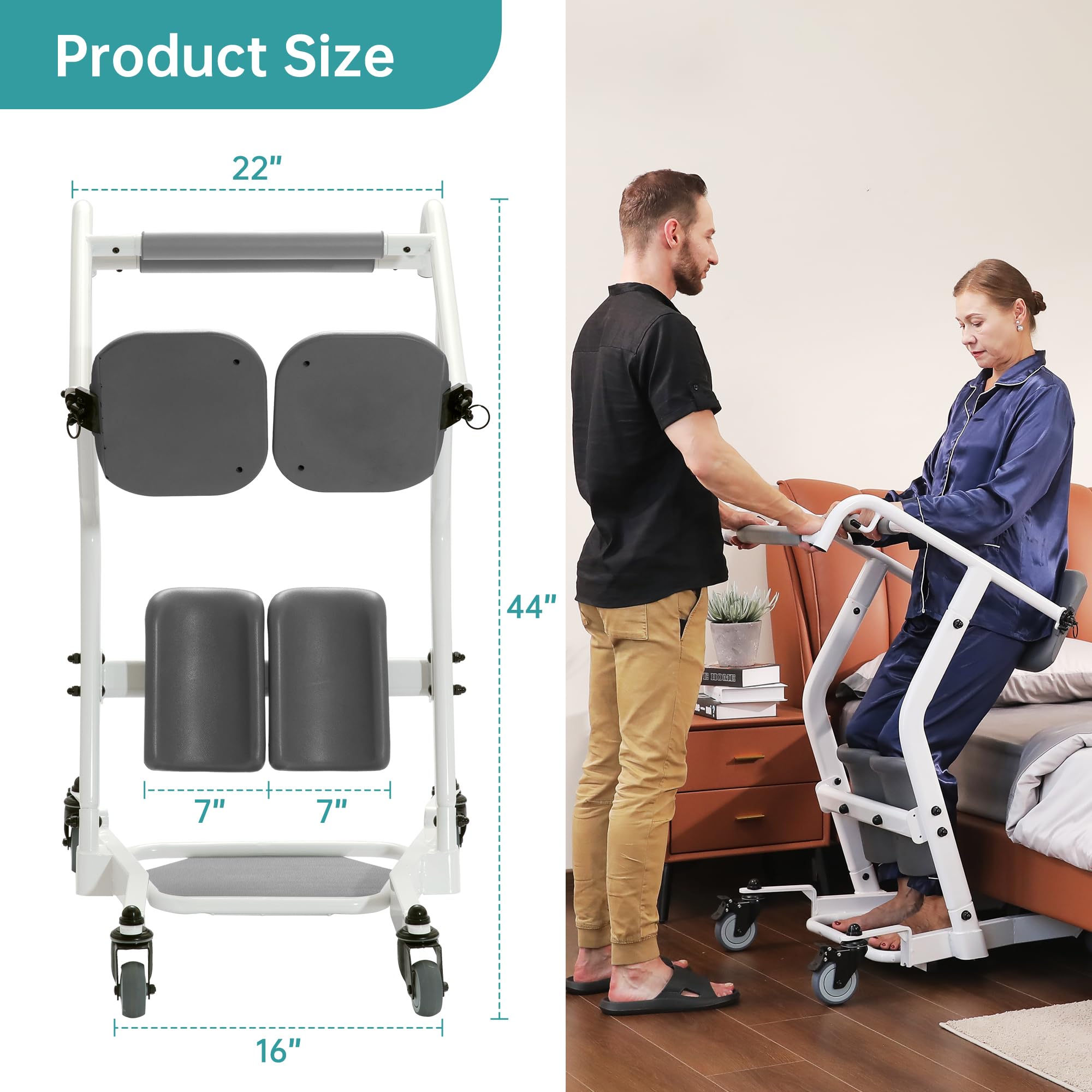 ELENKER Stand Assist Lift - 400 lbs Capacity Sit to Stand Patient Lift for Elderly & Disabled - Home Mobility Aid for Safe Transfer, Bathroom & Bedroom Use
