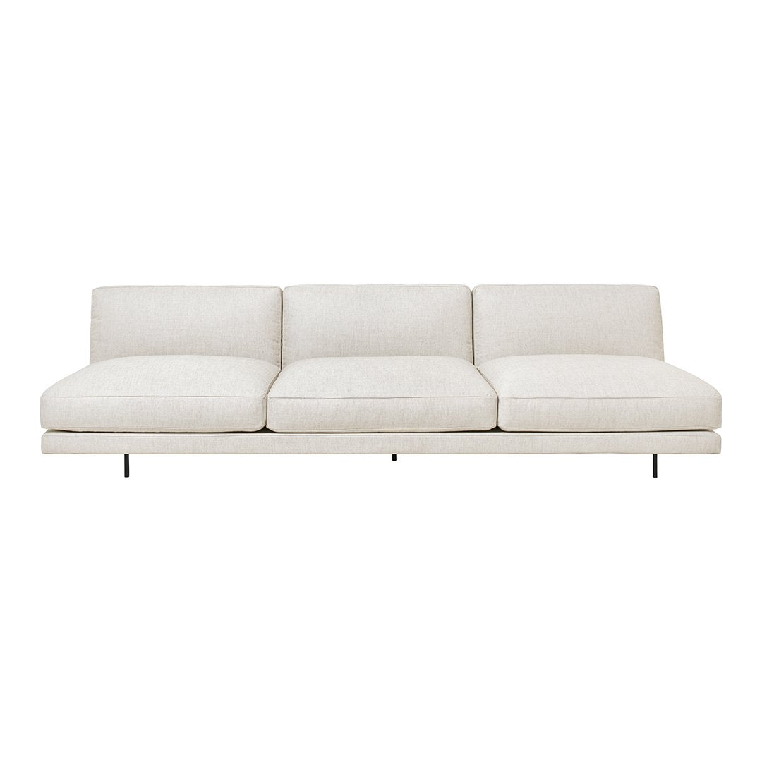 Flaneur Armless 3-Seater Sofa - Modern Minimalist Couch for Small Spaces, Living Room, and Apartments - Comfortable Upholstered Fabric Sectional for Lounge, TV Watching, and Relaxation