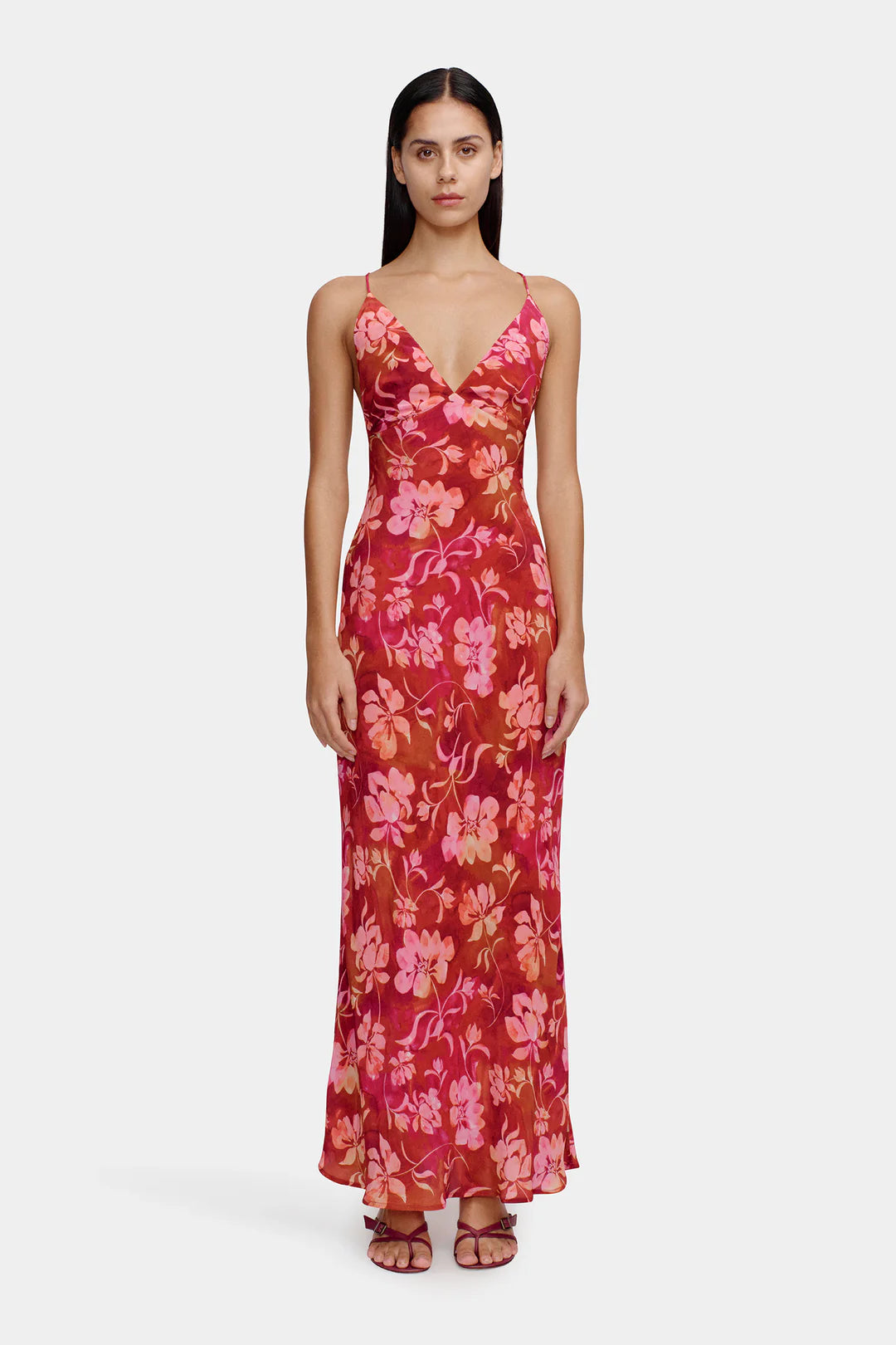 Alonso Cherrybomb Strappy Slip Maxi Dress - Women's Sexy Summer Long Dress with Adjustable Straps for Beach, Party & Evening Wear