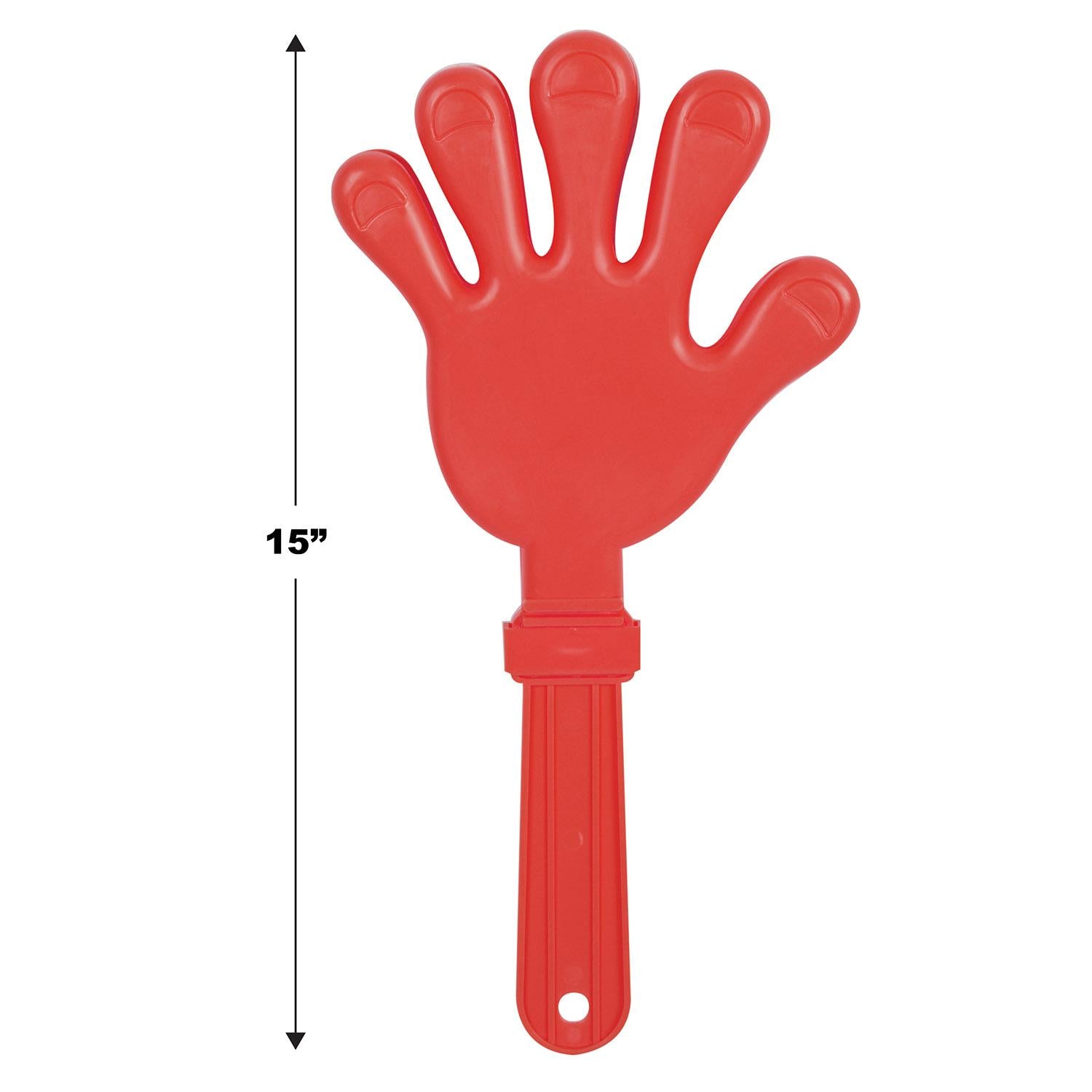 12 Pack Beistle Giant Hand Party Clappers - Red Noise Makers for Cheering, Sporting Events & Celebrations - Perfect for Football Games, Birthday Parties & Pep Rallies