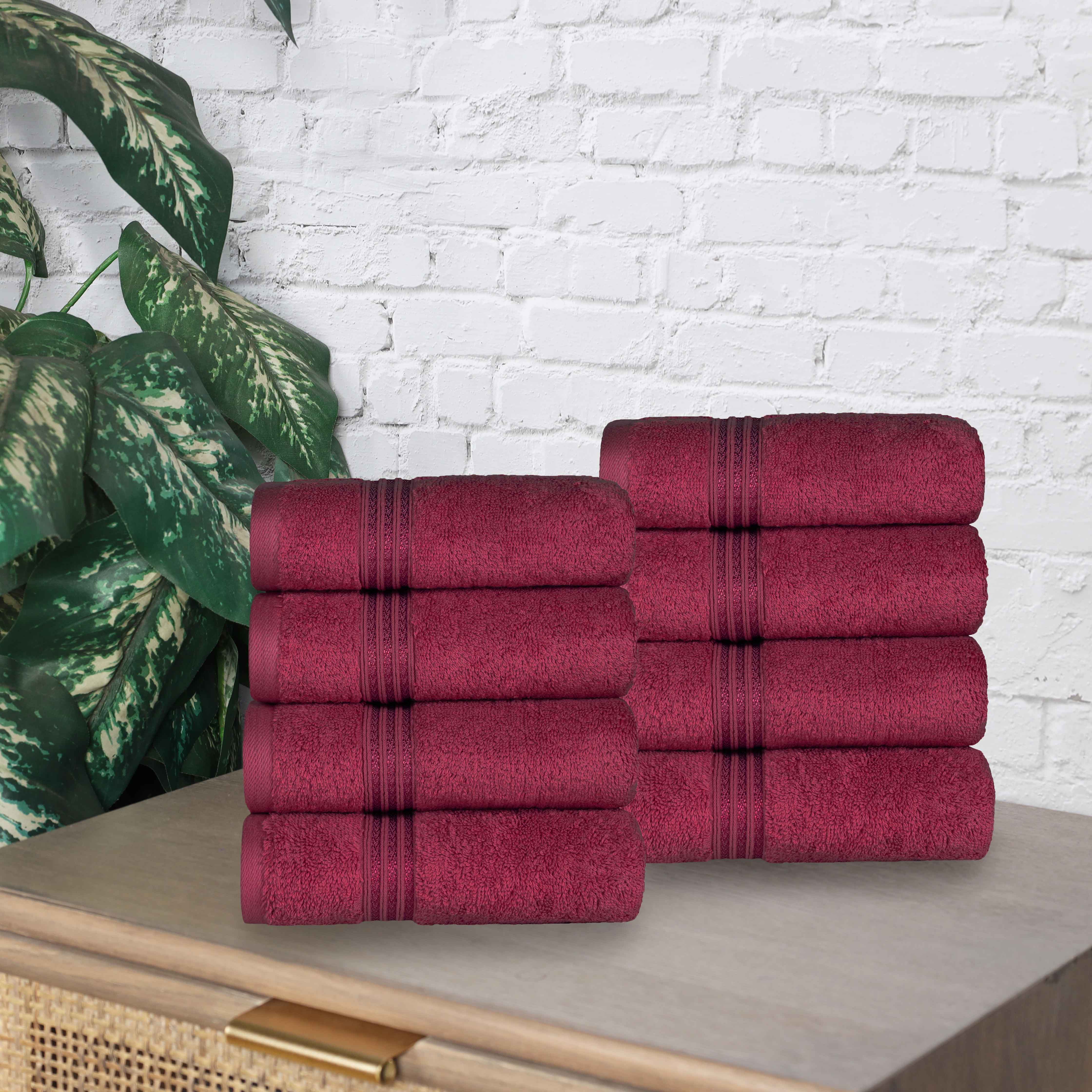 Premium Egyptian Cotton Hand Towels - Ultra Soft & Highly Absorbent Bath Towel Set of 8 for Bathroom, Spa & Guest Use