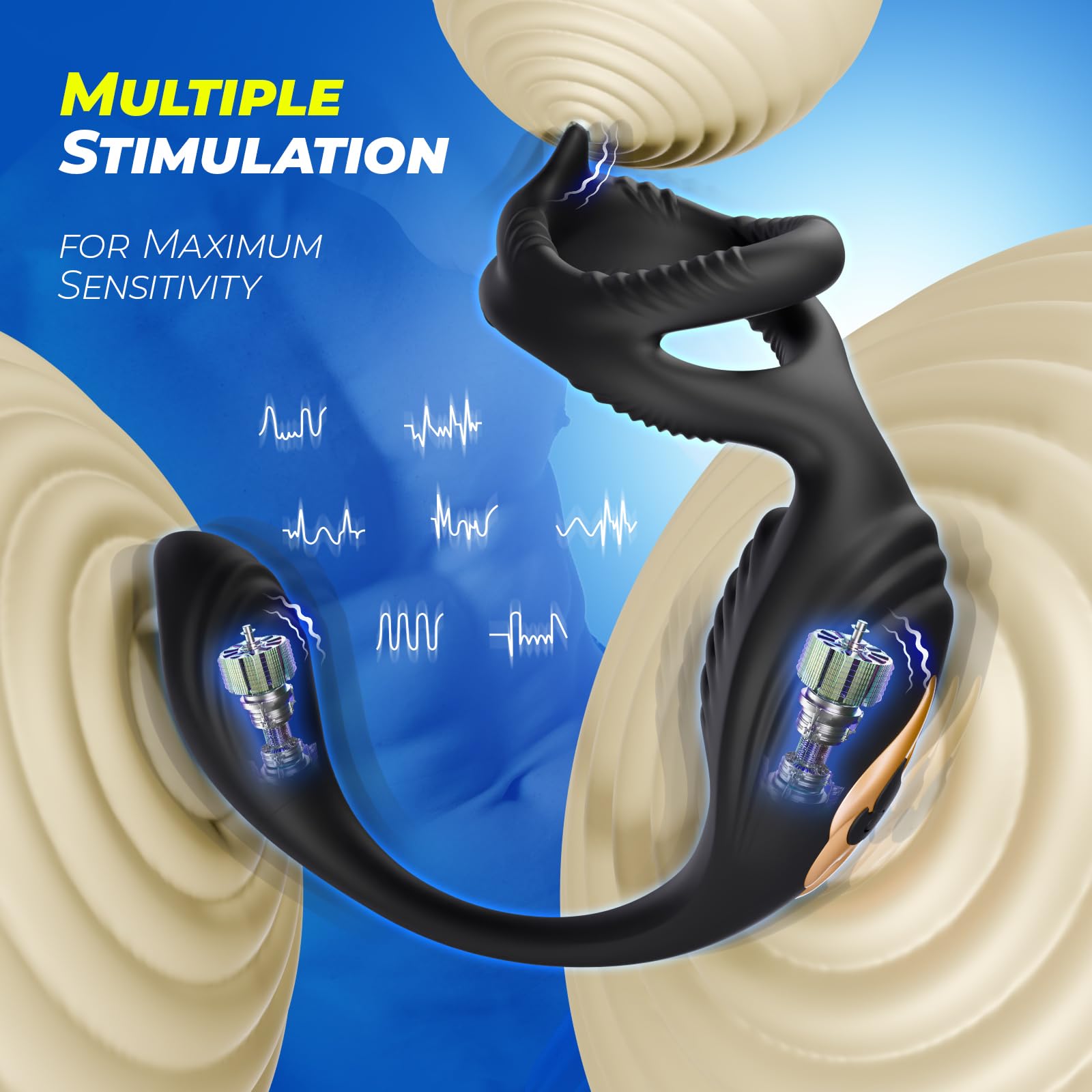 **7-Speed Vibrating Cock Ring with Remote Control - Rechargeable Male Sex Toy for Couples, Prostate Massager & Anal Vibrator - Enhance Intimacy & Pleasure in Bedroom & Adult Play**