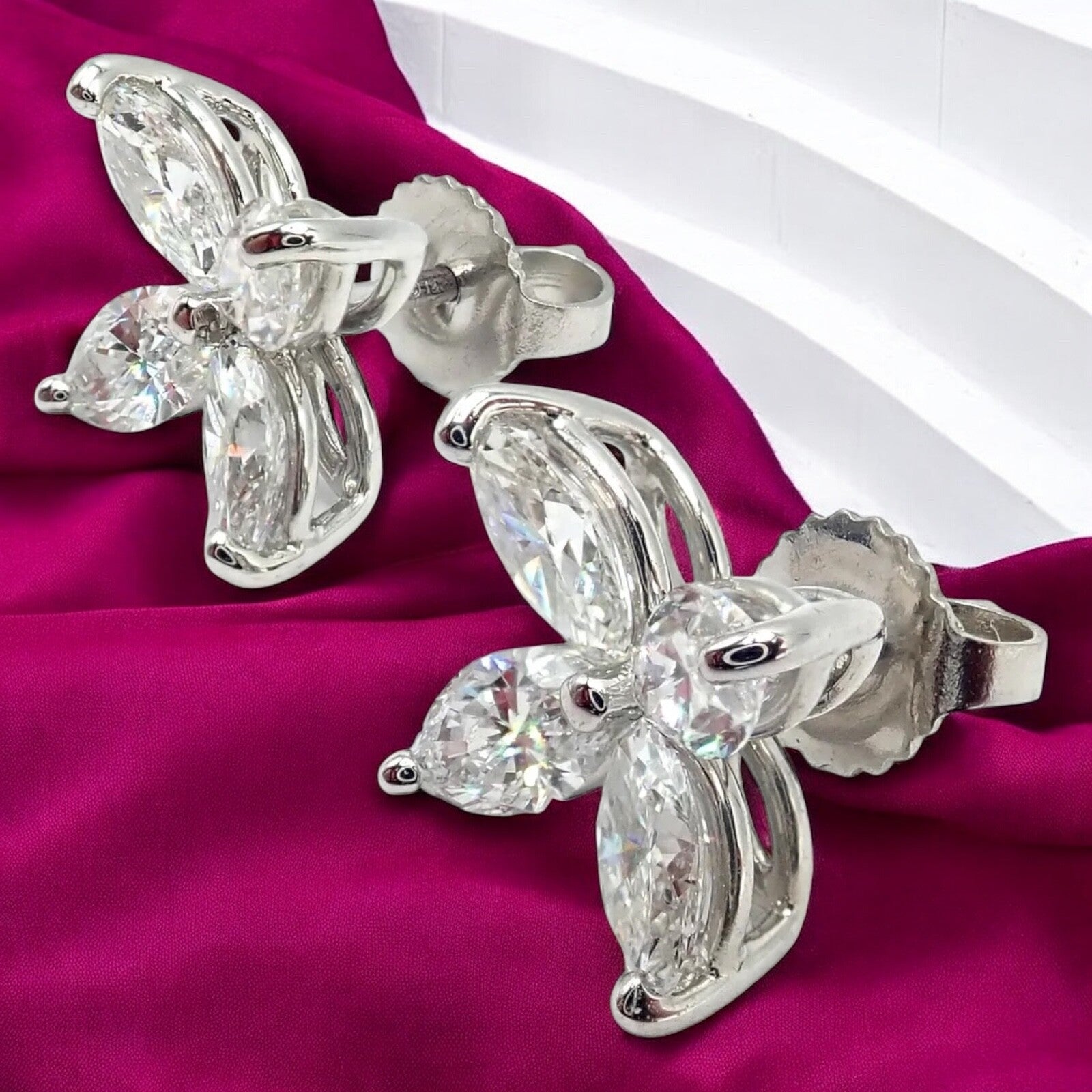 Authentic Tiffany & Co Platinum Victoria Marquise Cut Diamond Large Earrings for Women - Luxury Wedding Jewelry & Special Occasion Gift