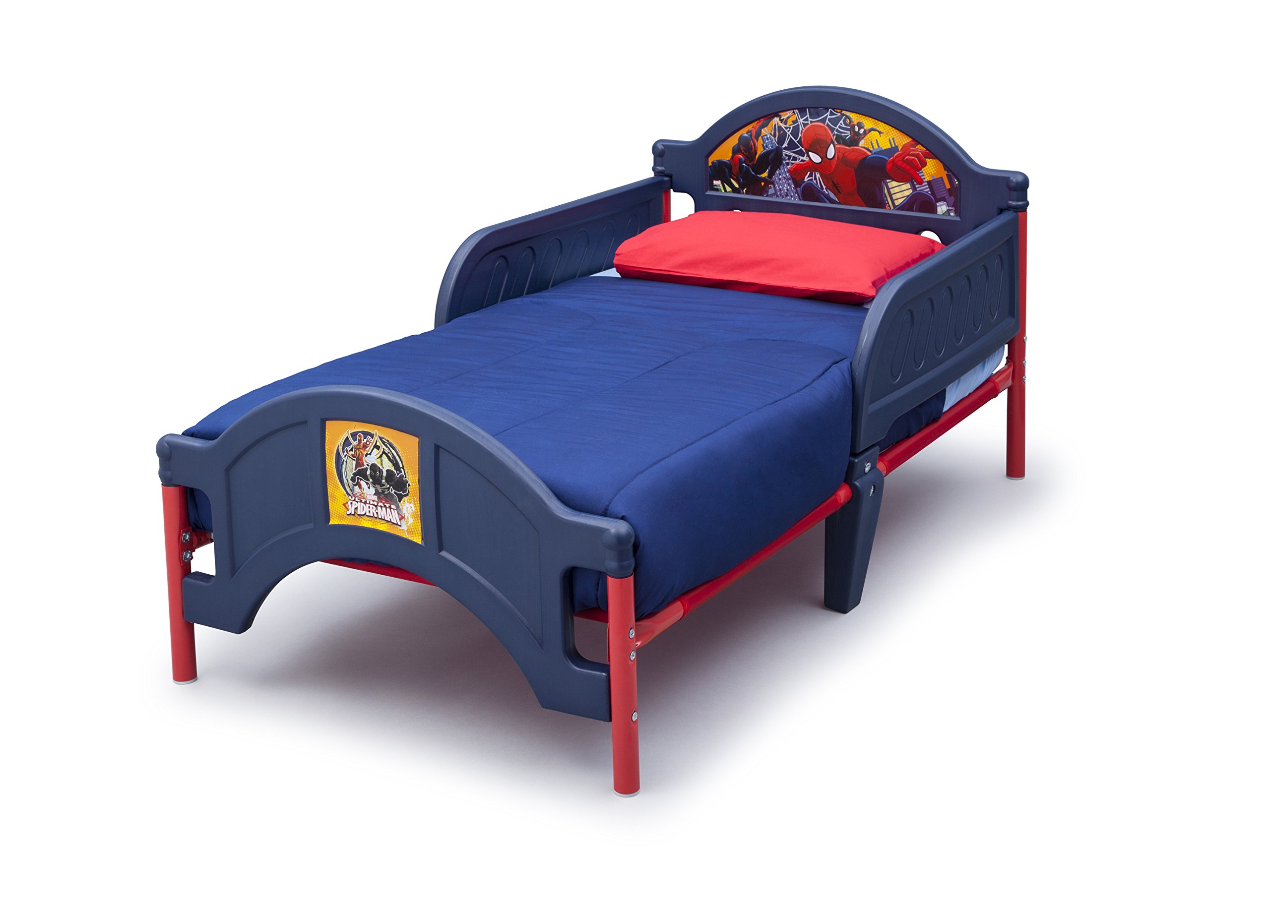 Delta Children Plastic Toddler Bed with Marvel Spider-Man Design - Safe & Durable Kids Bed for Boys & Girls | Perfect for Nursery, Bedroom or Playroom