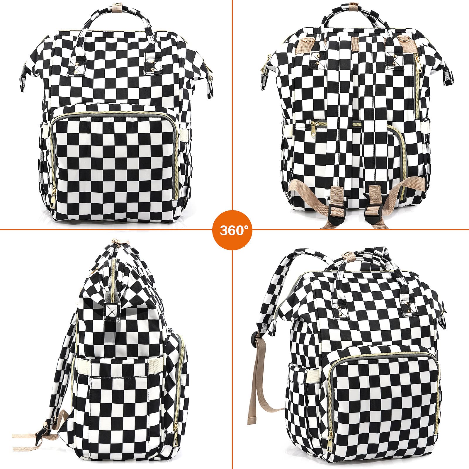 3 in 1 Waterproof Diaper Bag Backpack - Multifunctional Baby Bag with Changing Pad & Stroller Straps | Perfect for Travel, Daycare & On-the-Go Parents