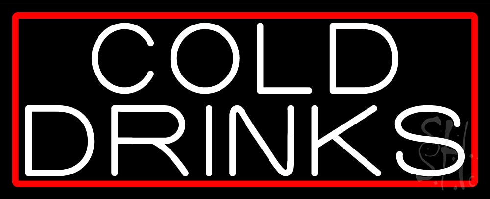 10x24 Inches White LED Neon Sign for Cold Drinks - Black Square Acrylic Backing with Dimmer - Bright Premium Indoor Neon Light for Bars, Cafes & Home Decor