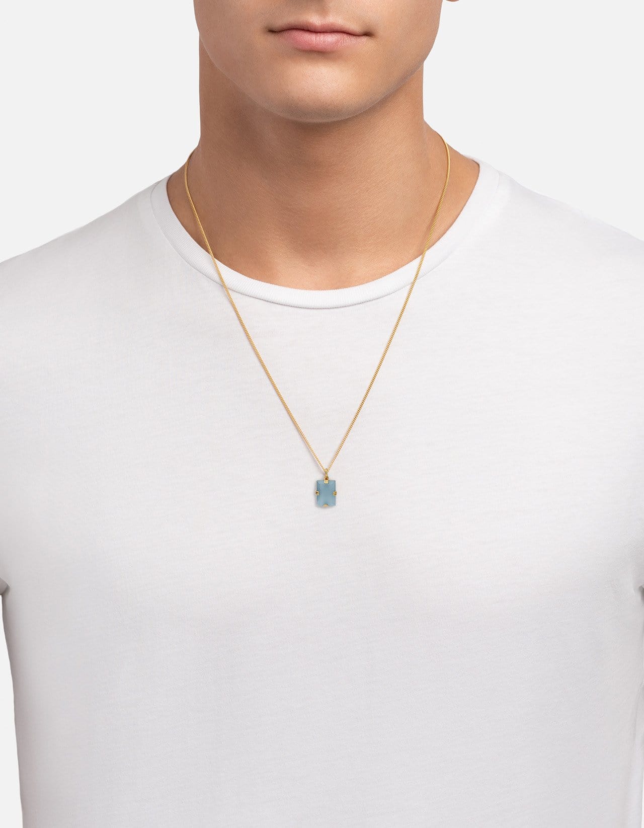 Lennox Blue Agate Necklace - 14K Gold Vermeil Pendant for Women | Elegant Jewelry Gift for Birthday, Anniversary & Special Occasions
