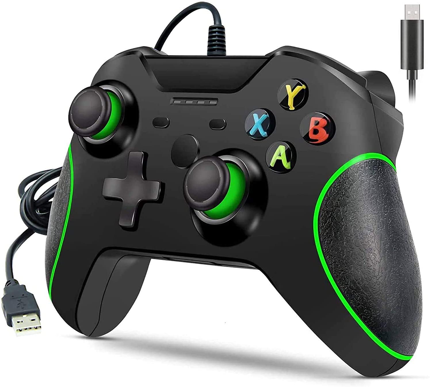 Xbox One Wired Controller with 3.5mm Audio Jack - Compatible with Xbox One/Xbox One X/Xbox One S/PS3/PC - Ergonomic Gamepad for Gaming & Streaming (Black) - Perfect for Competitive Play, Online Multiplayer & PC Gaming Sessions