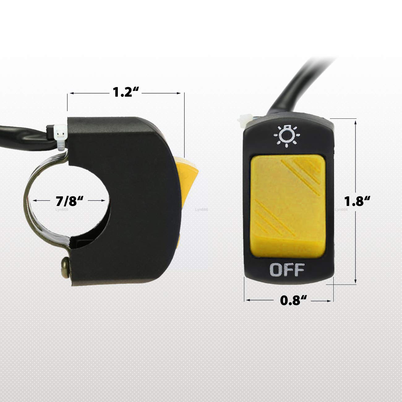 Motorcycle Handlebar Switch Push Button On/Off Tuning Part for U5 U7 U2 LED Lights - Fits 7/8