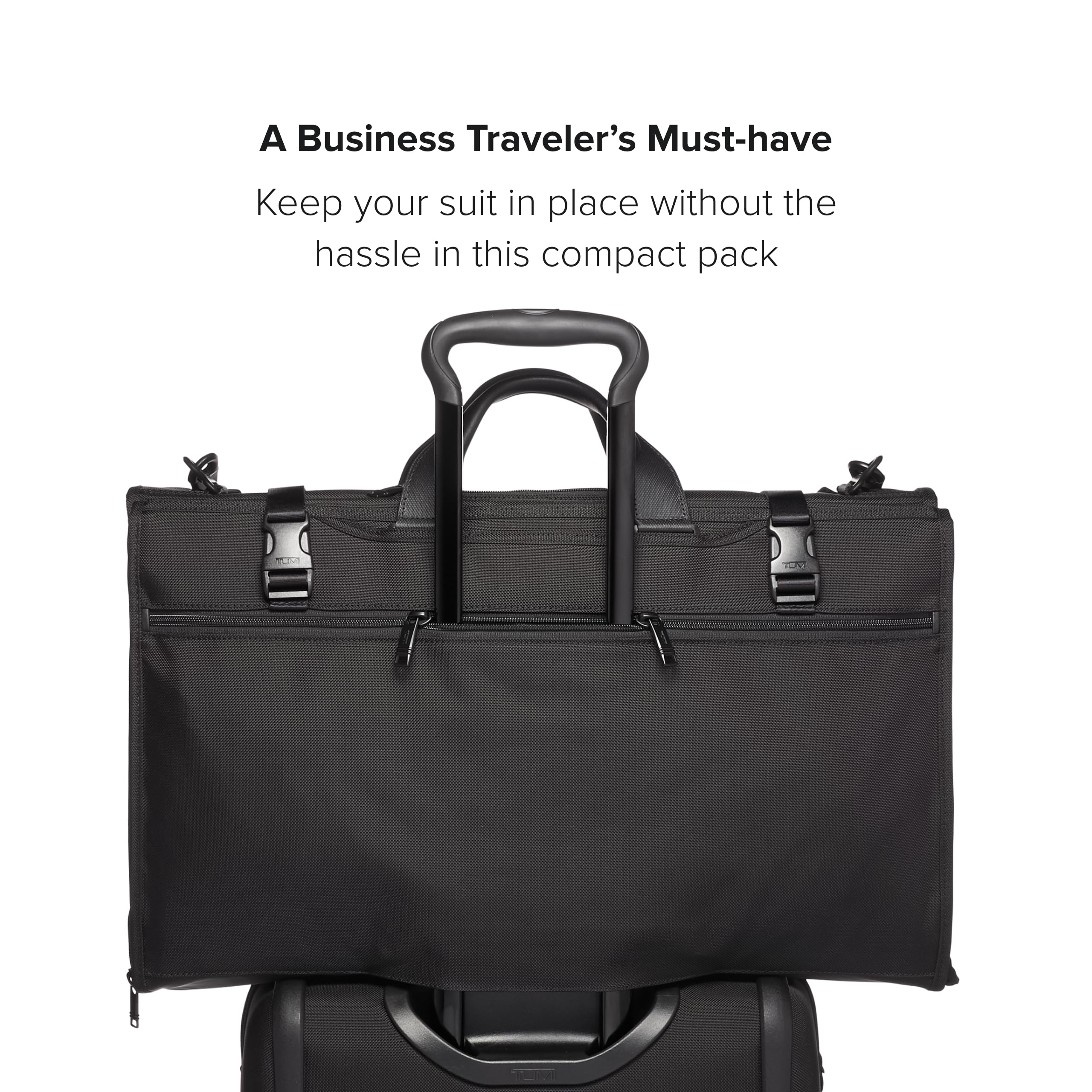 TUMI Alpha Tri-Fold Garment Bag for Travel - Carry-On Suit & Gown Carrier - Black TUMI Tracer Luggage - Perfect for Business Trips, Weddings & Formal Events