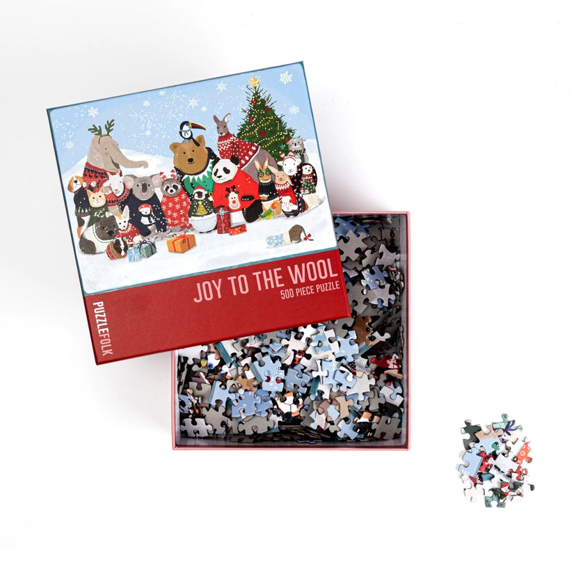 Joy To the Wool 500 Piece Jigsaw Puzzle - Fun Family Activity, Holiday Gift & Home Decor for Puzzle Lovers