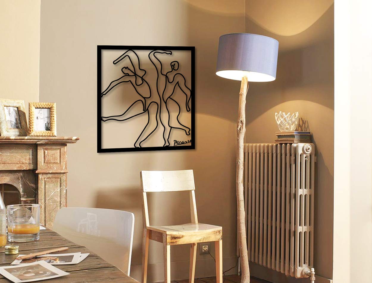 LaModaHome Metal Wall Art - Dancing Women Black Wall Decor for Living Room, Bedroom, Kitchen & Bathroom - Indoor & Outdoor Home Decoration - Elegant Wall Hanging for Modern Housewarming Gift & Wedding Present