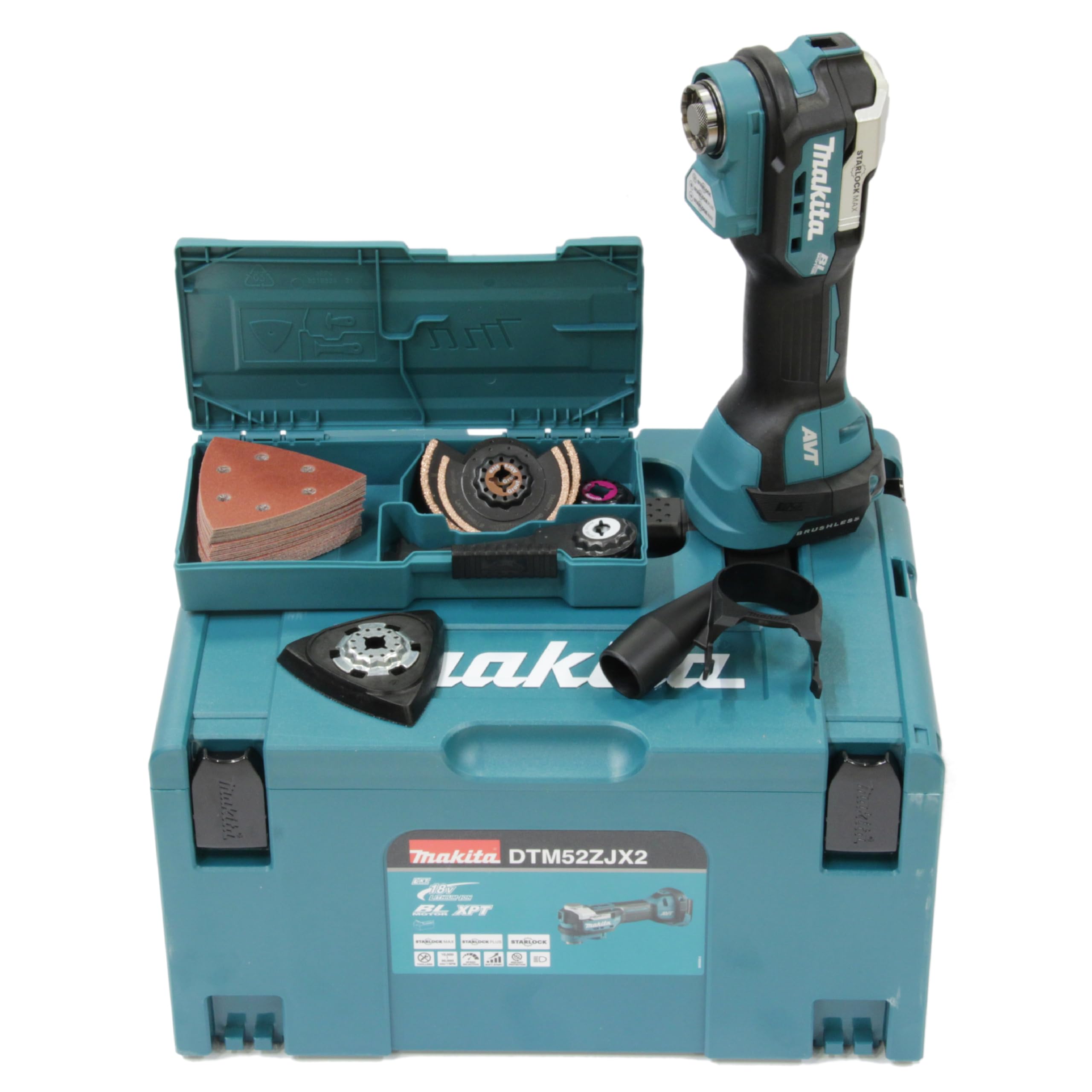 MAKITA DTM52ZJX2 18V LXT Cordless Oscillating Multi-Tool with 32-Piece Accessory Kit (Battery Not Included) - Perfect for Woodworking, Drywall, Grout Removal & DIY Home Renovation Projects