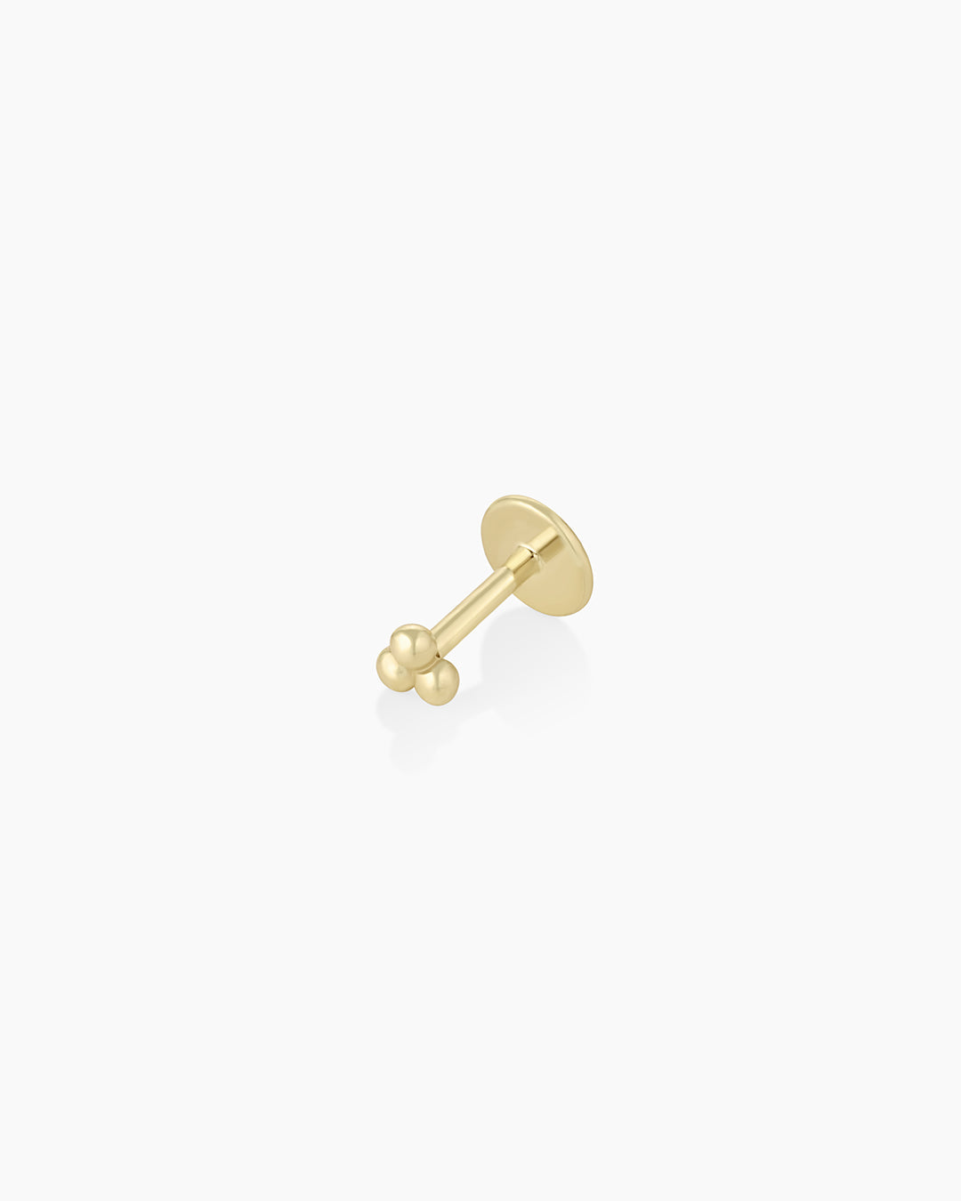 14K Gold Trio Flat Back Single Stud Earrings for Women - Minimalist Elegant Jewelry for Everyday Wear, Parties & Gifting