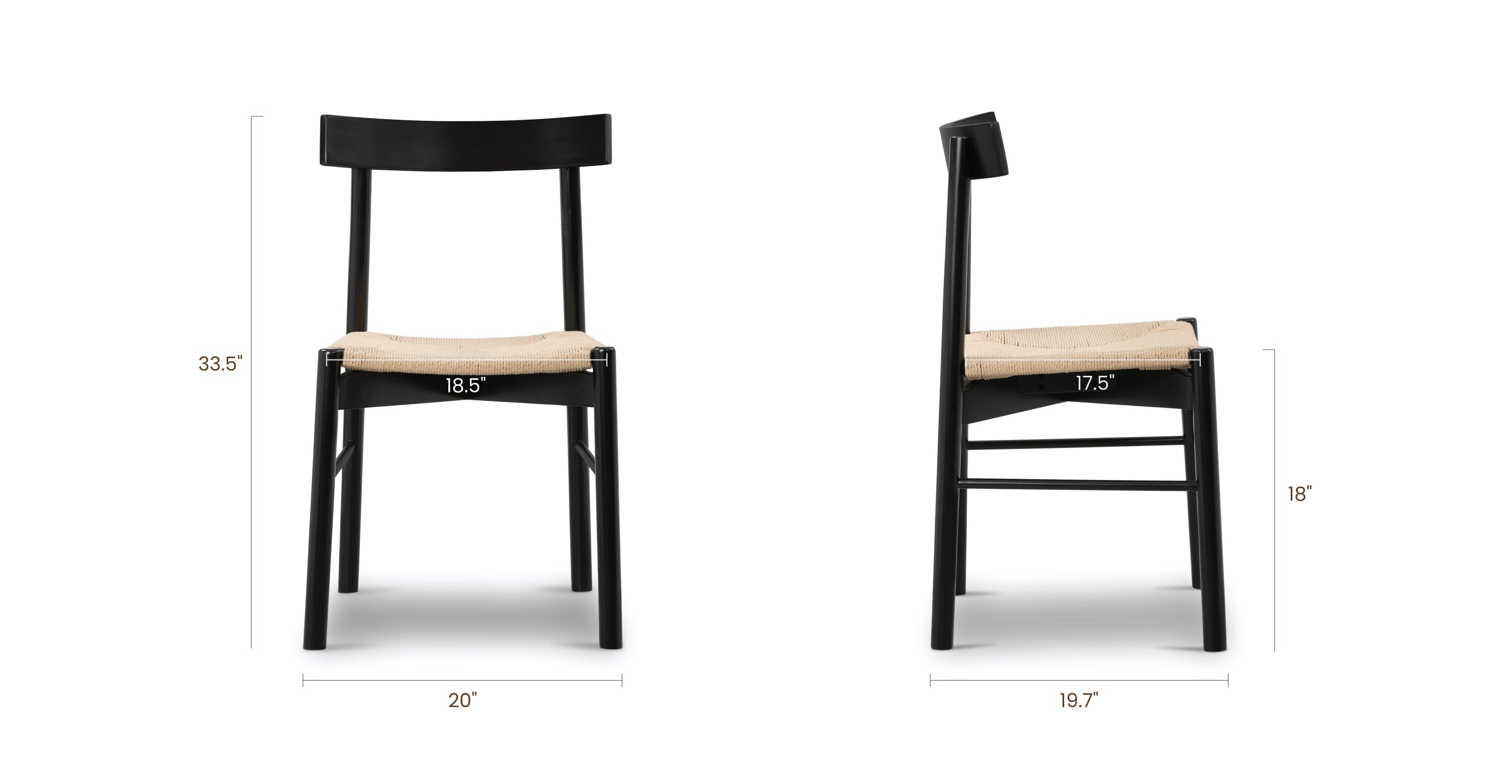 Hamm Dining Chair - Modern Wooden Dining Chair with Cushion, Comfortable & Stylish for Kitchen, Dining Room, and Home Decor