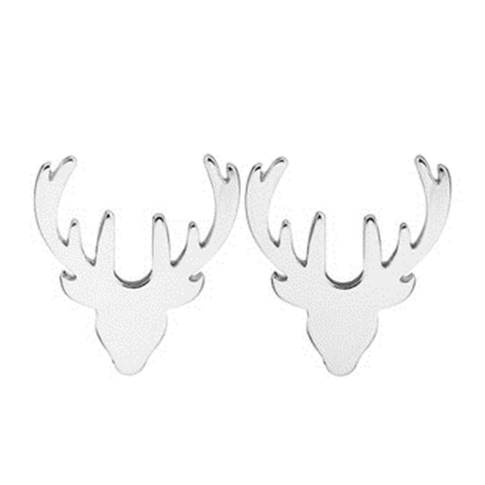 Cute Reindeer Antler Stud Earrings for Women & Girls - Gold Animal Ear Jewelry - Perfect Birthday Gift for Christmas, Parties & Festive Occasions
